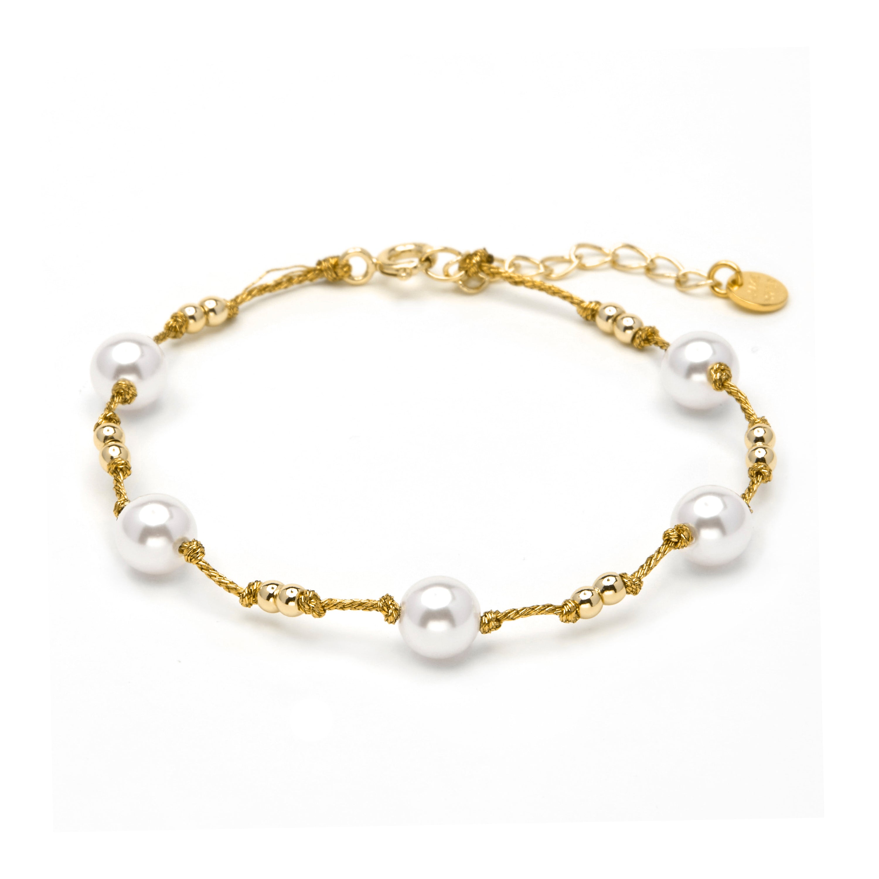 Pulsera de Plata de Ley 925 y Circonita Brillante acabado en oro amarillo 18k - Hilnio