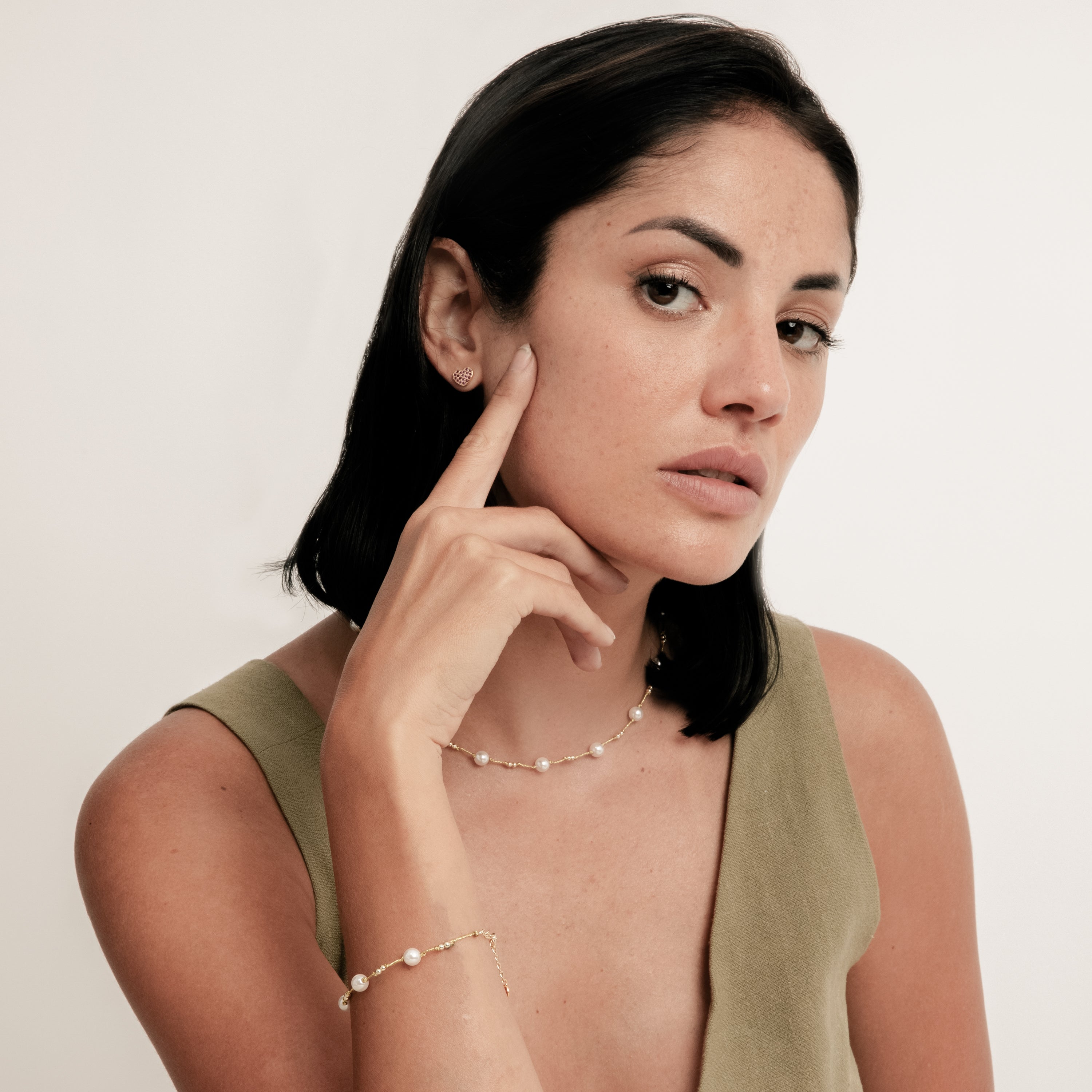 Pulsera de Plata de Ley 925 y Circonita Brillante acabado en oro amarillo 18k - Hilnio