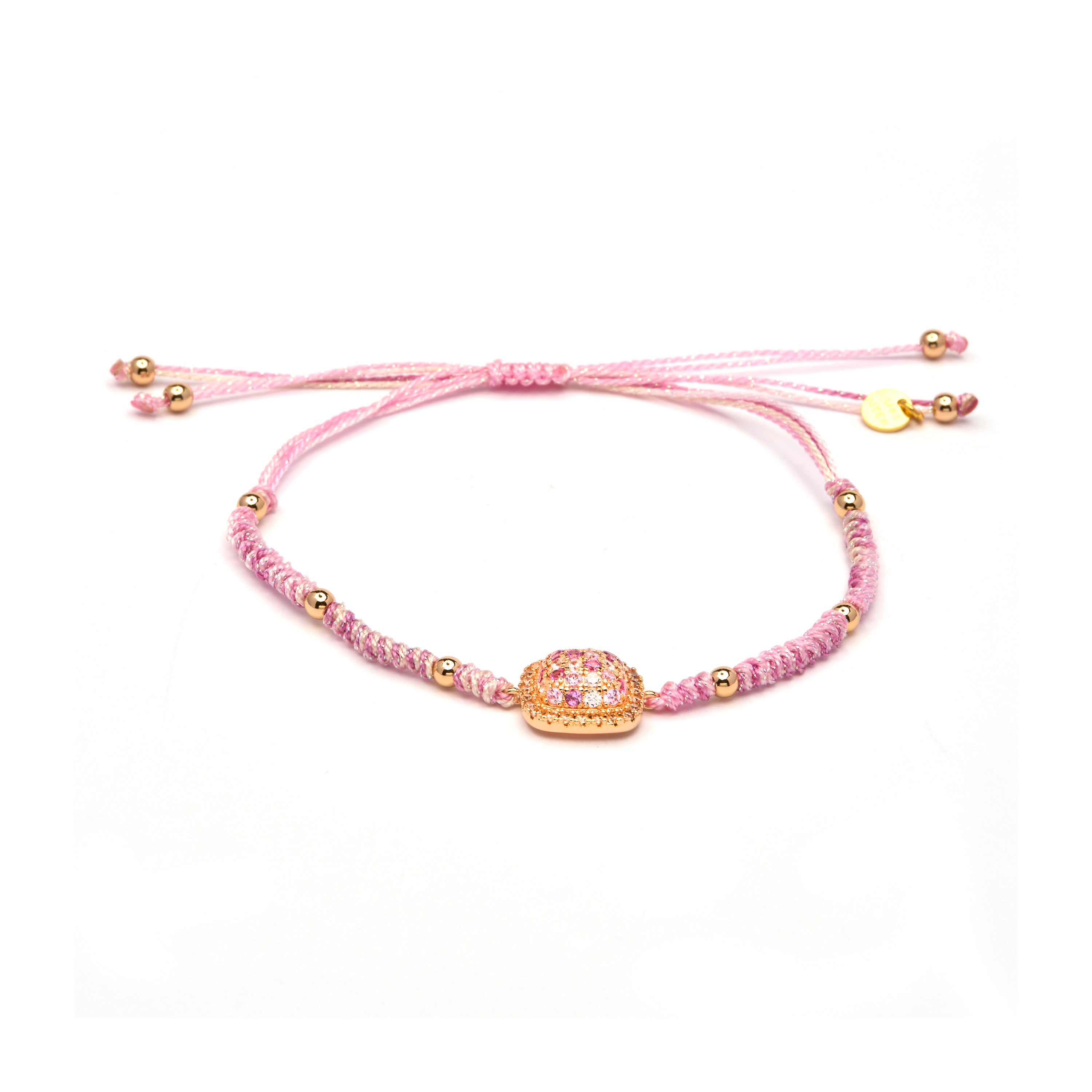 Pulsera de Plata de Ley 925 y Circonita Rosa acabado en oro rosa de 18K - Kerma