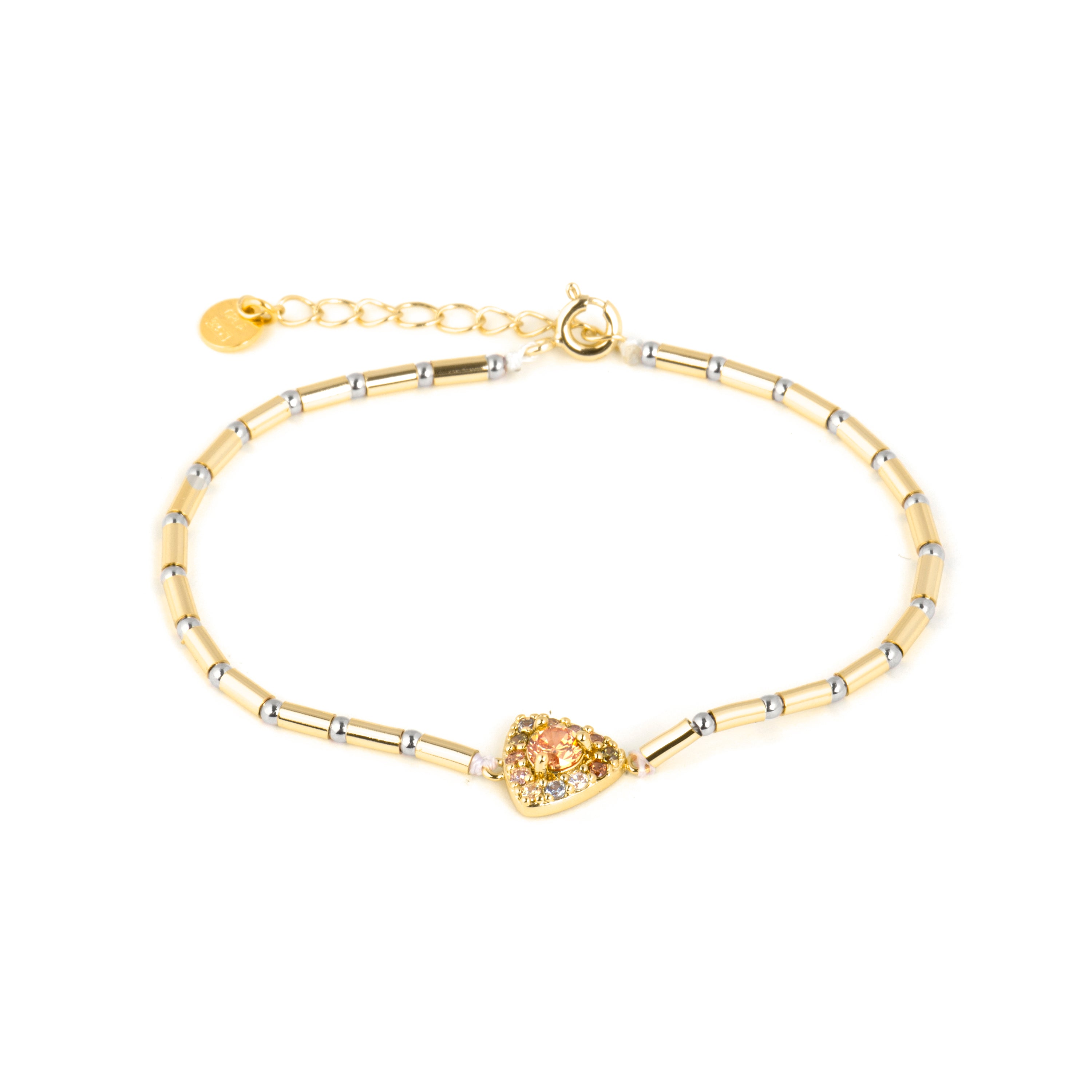 Pulsera de Plata de Ley 925 y Circonita Multicolor acabado en oro amarillo 18k - Aldra