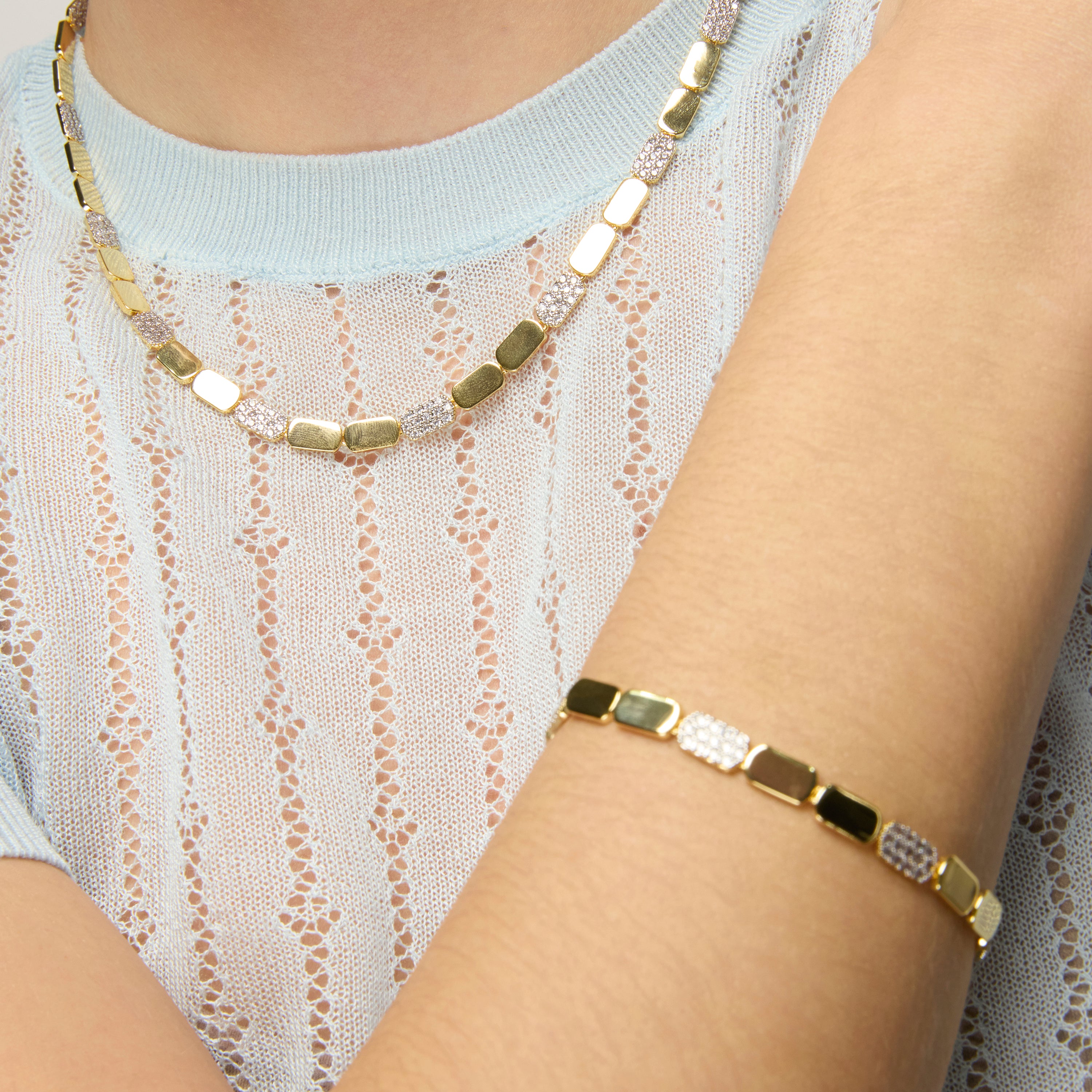 Bracciale in Argento Sterling 925 e Zirconia Brillante con finitura in oro giallo 18k - Likgo