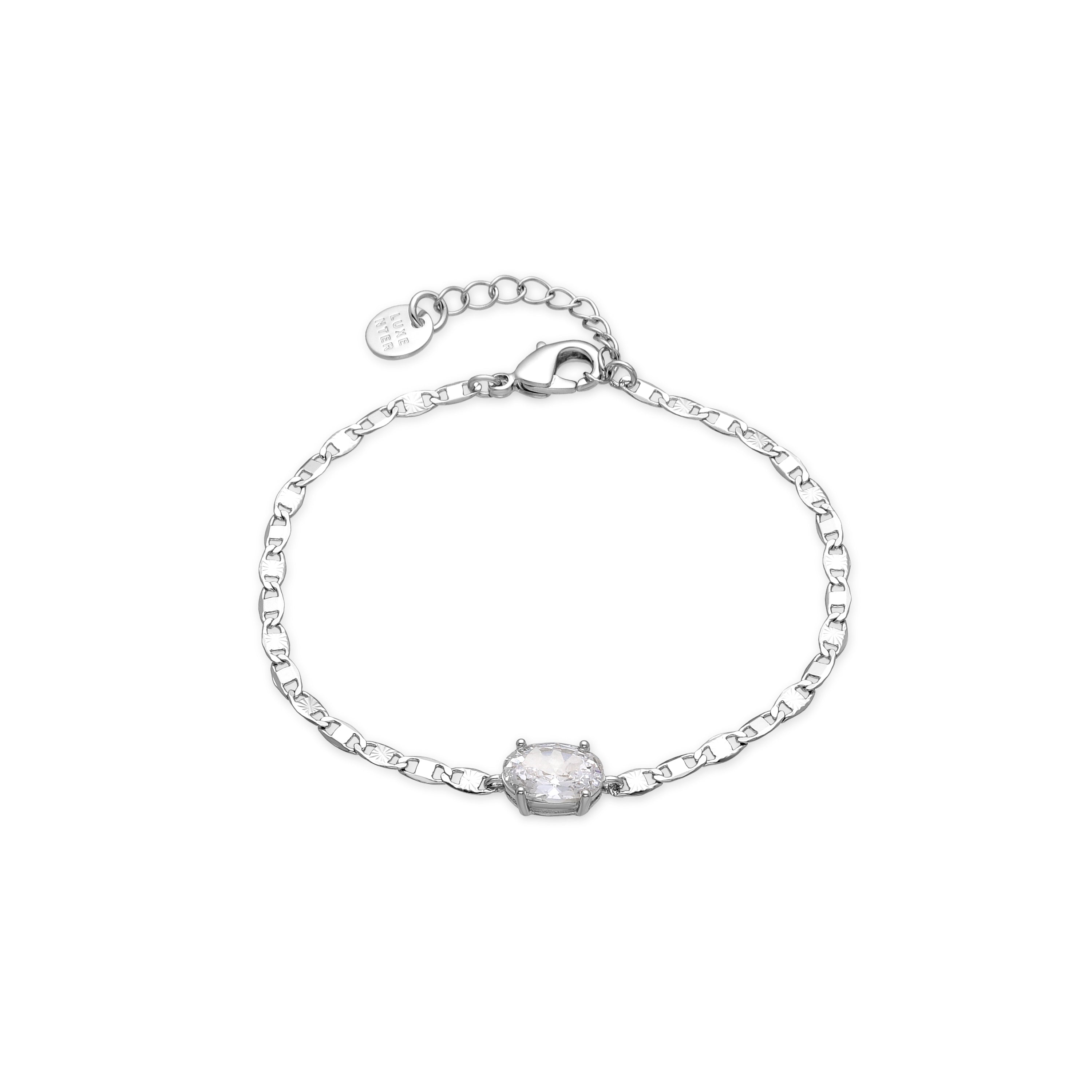 Pulsera de Plata de Ley 925 y Circonita Brillante acabado rodio - Styn
