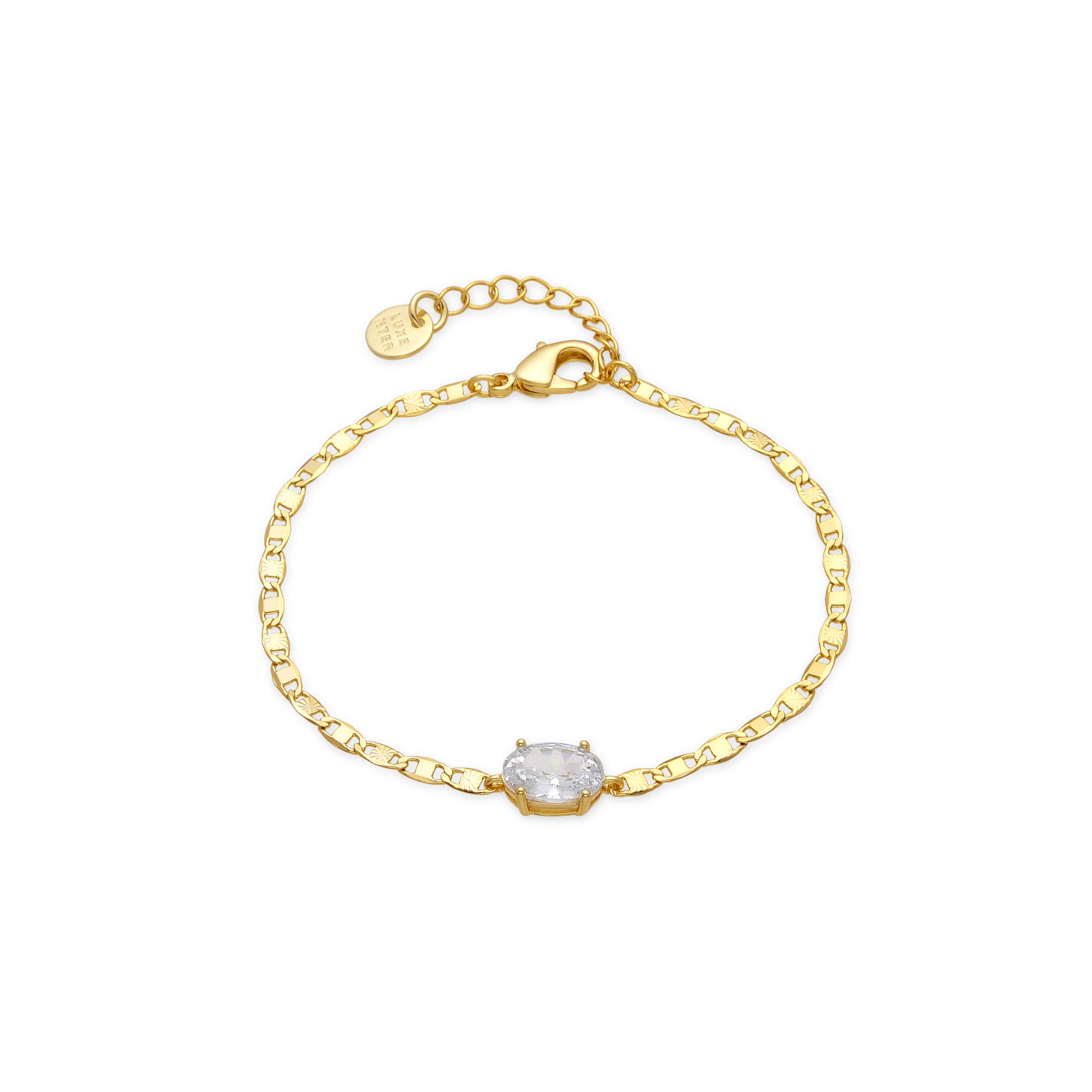 Pulsera de Plata de Ley 925 y Circonita Brillante acabado oro amarillo de 18k - Styn