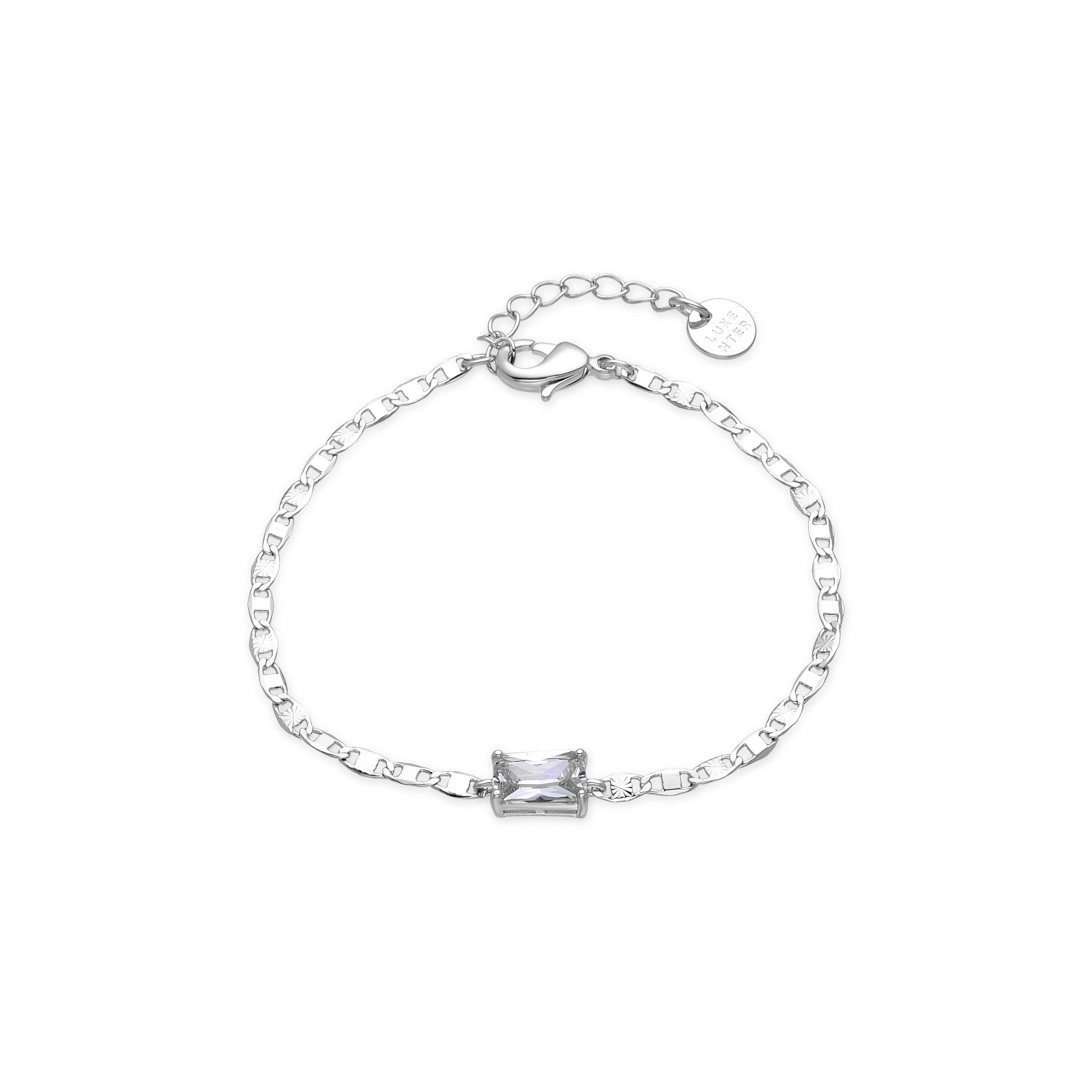 Pulsera de Plata de Ley 925 y Circonita Brillante acabado rodio - Dusan