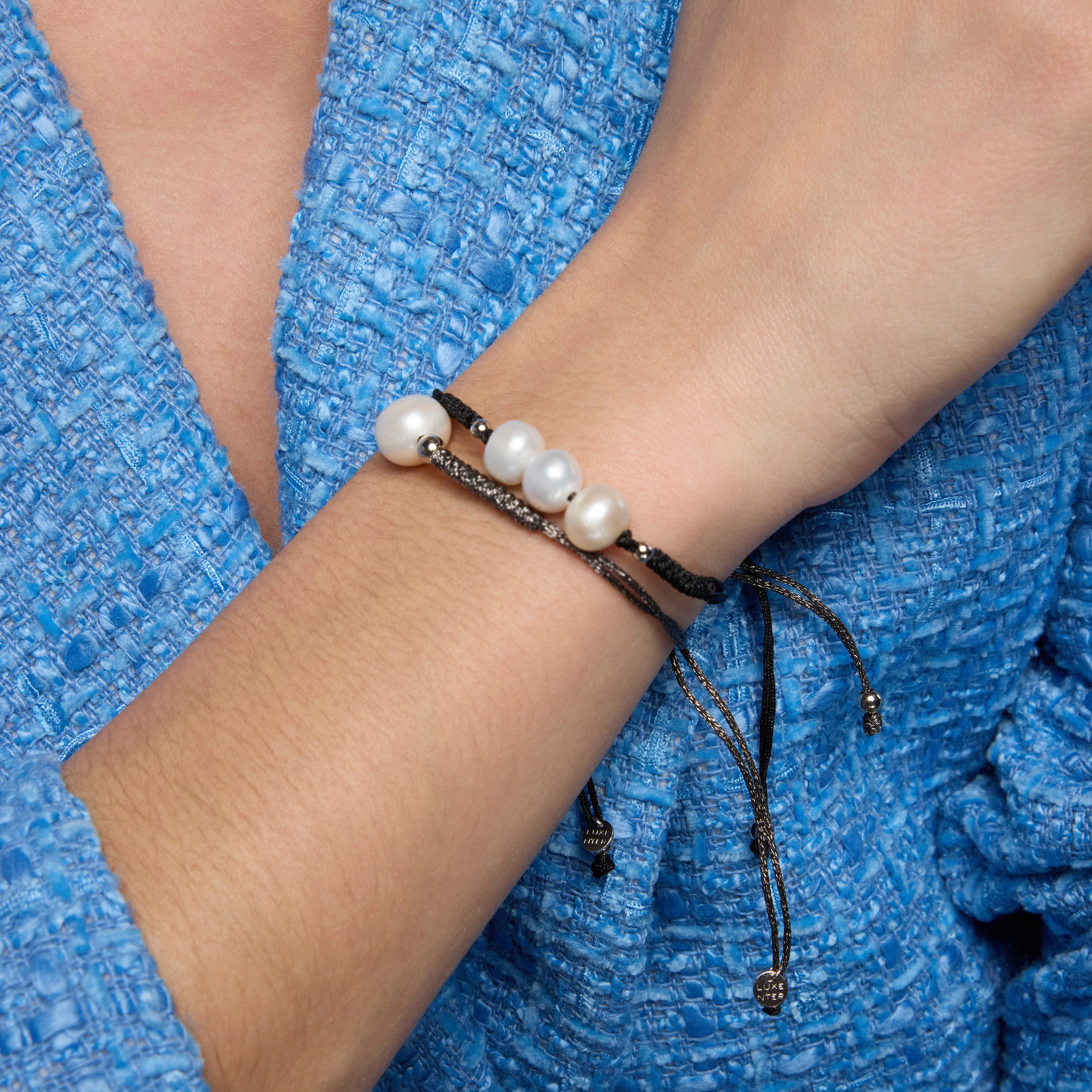 Pulsera de Plata de Ley 925 y Perla Blanca acabado rodio - Yarul