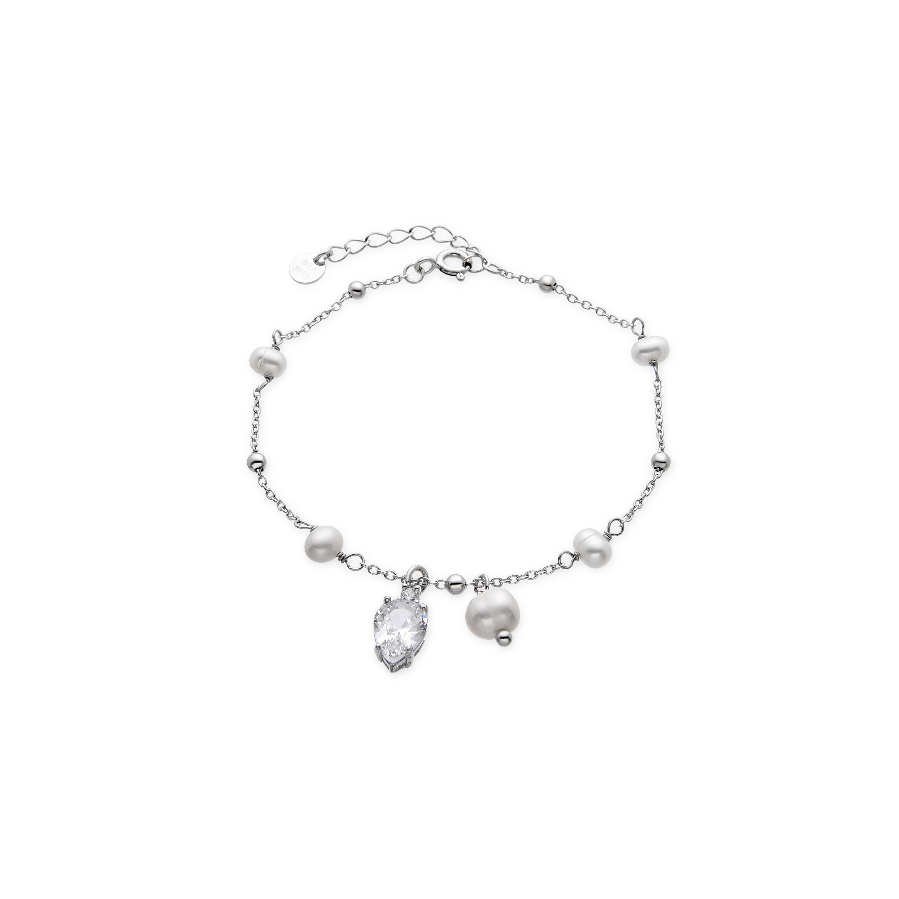 Pulsera de Plata de Ley 925 y Circonita Brillante acabado rodio - Lebao