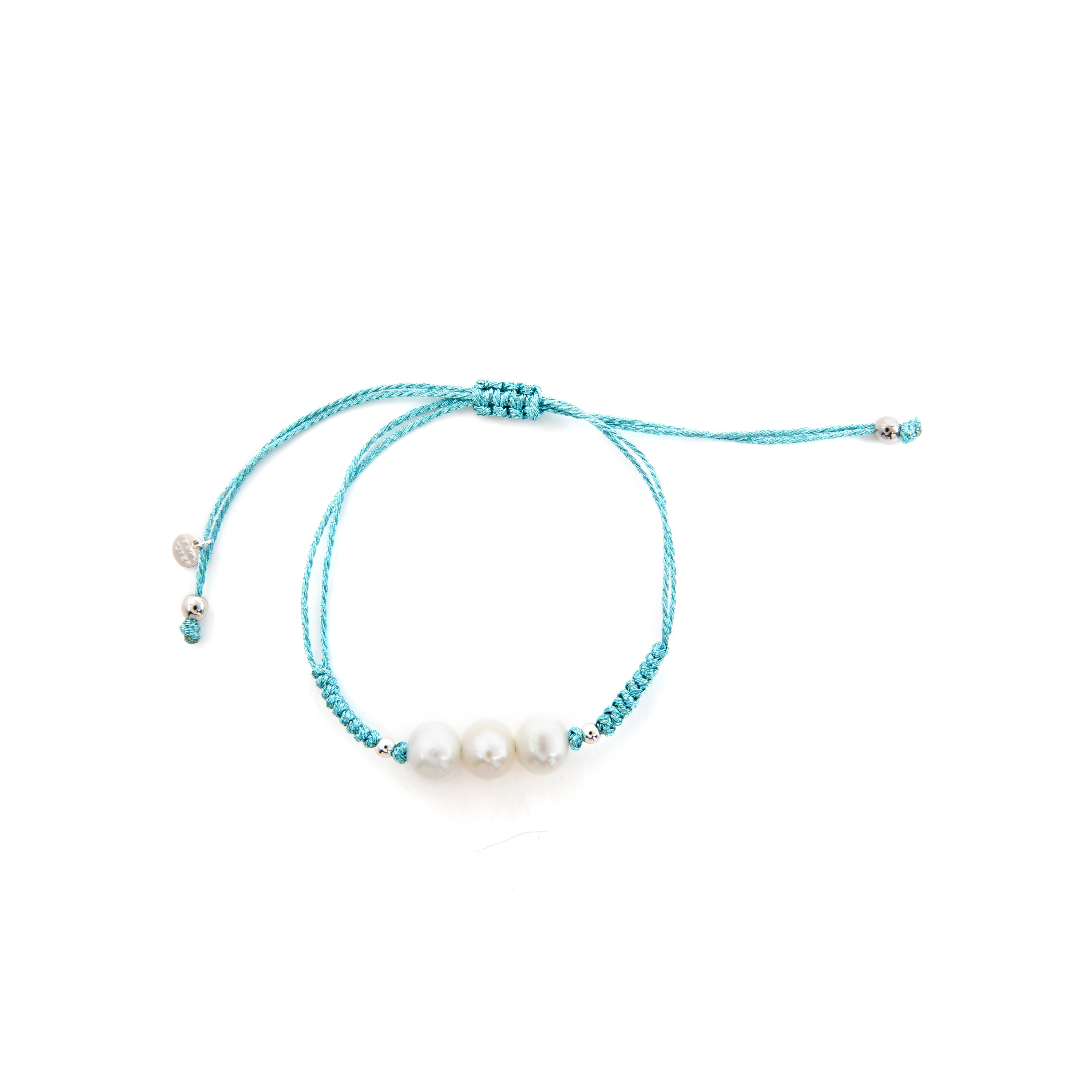 Pulsera de Plata de Ley 925 y Perla Blanca acabado rodio - Maril