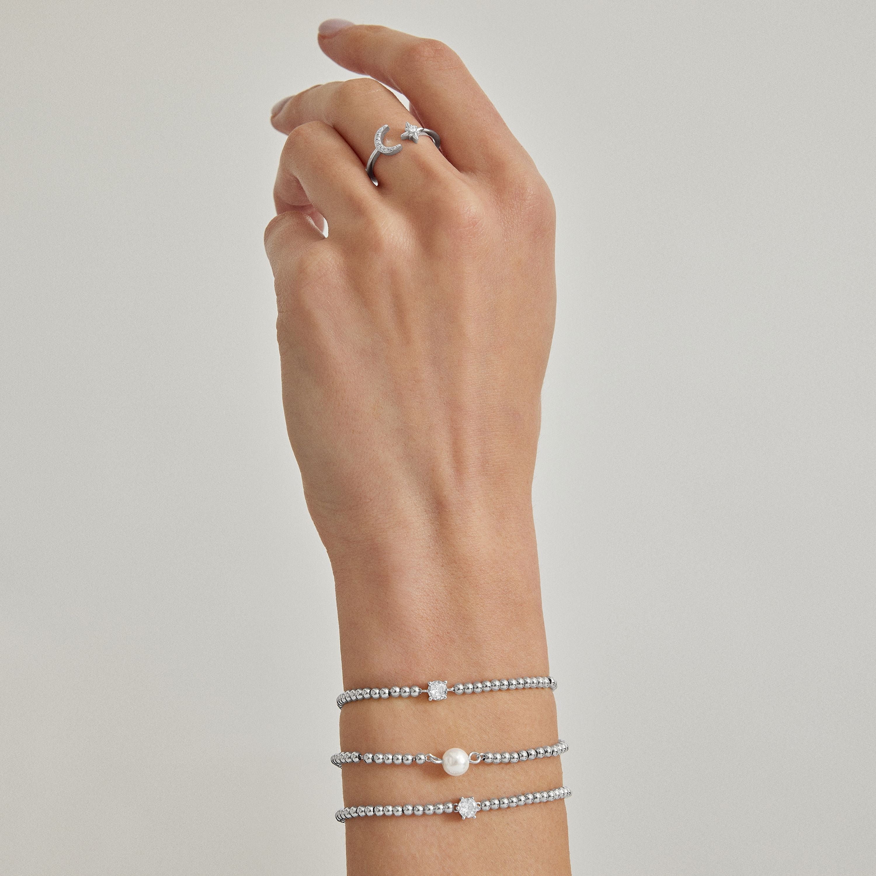 Pulsera de Plata de Ley 925 con Circonita Brillante acabada en rodio - Imrak