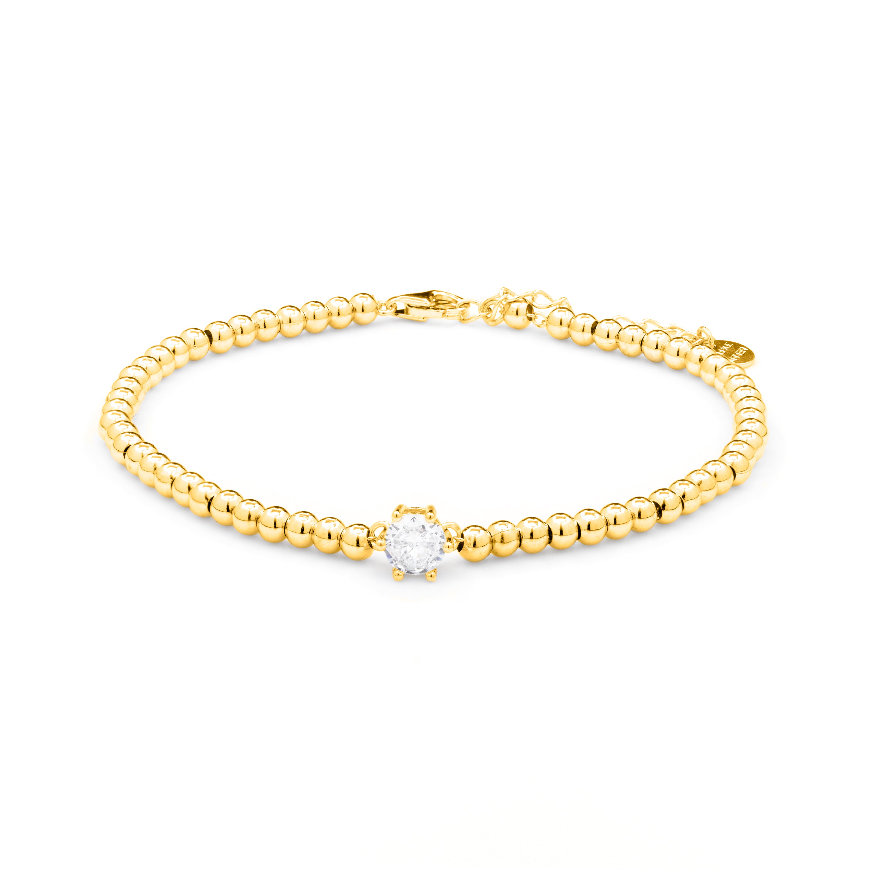 Pulsera de Plata de Ley 925 con Circonita Brillante acabada en oro amarillo de 18K - Imrak