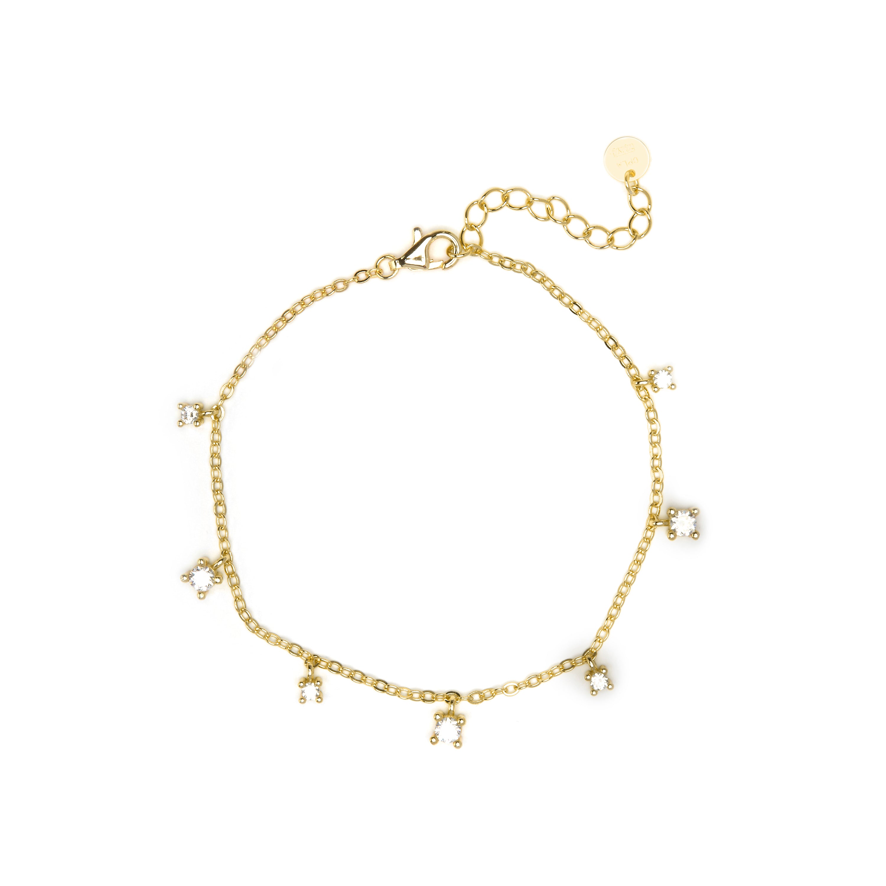 Pulsera de Plata de Ley 925 y Circonita Brillante acabado en oro amarillo 18k - Ulema