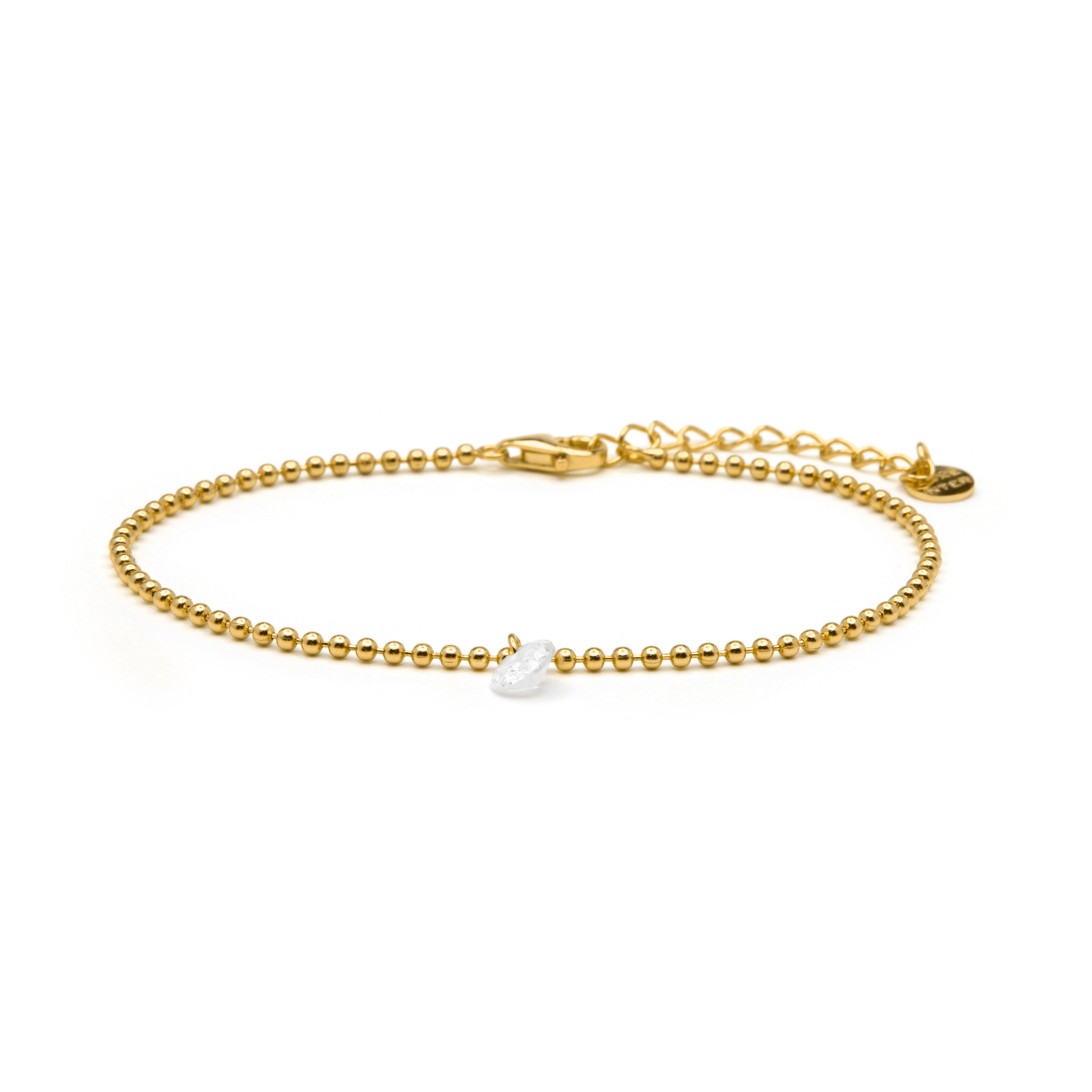Pulsera de Plata de Ley 925 y Circonita Brillante acabado en oro amarillo 18k - Webau