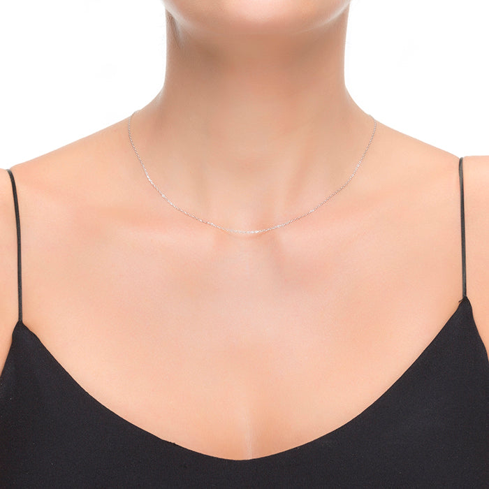 Cadena forzada de 42cm de plata de ley 925 acabado oro rosa 18k - Luxenter