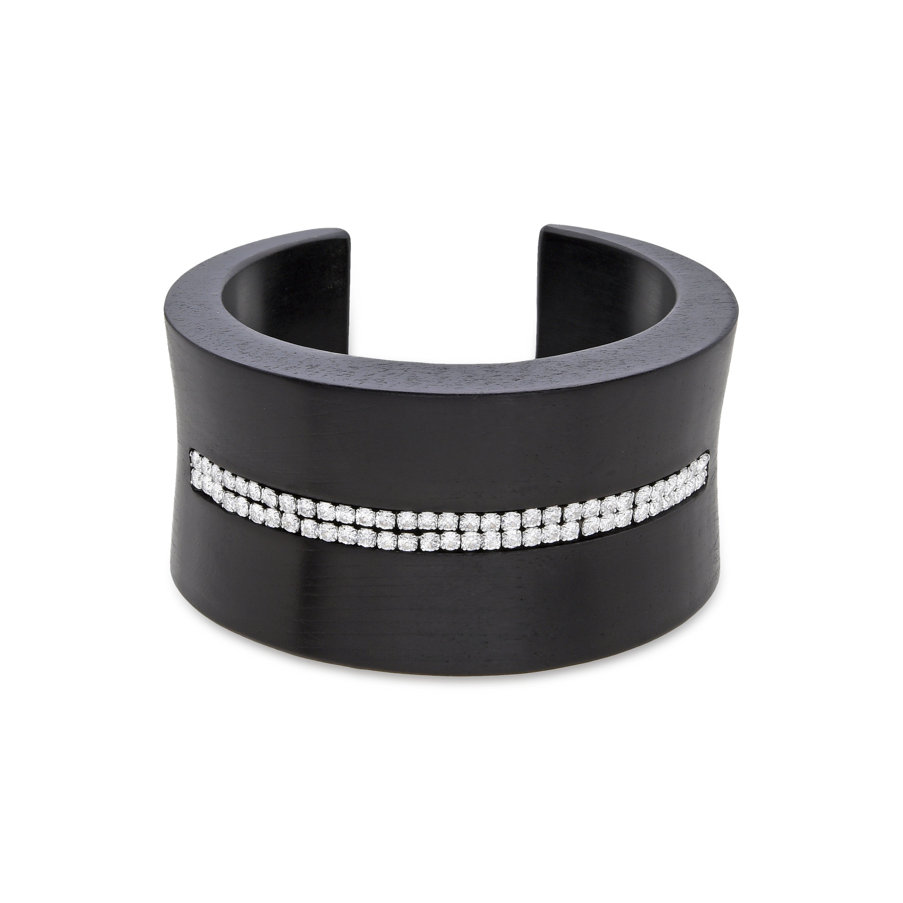 Pulsera de Plata de Ley 925 y Madera Negra acabada en rodio - Kocon