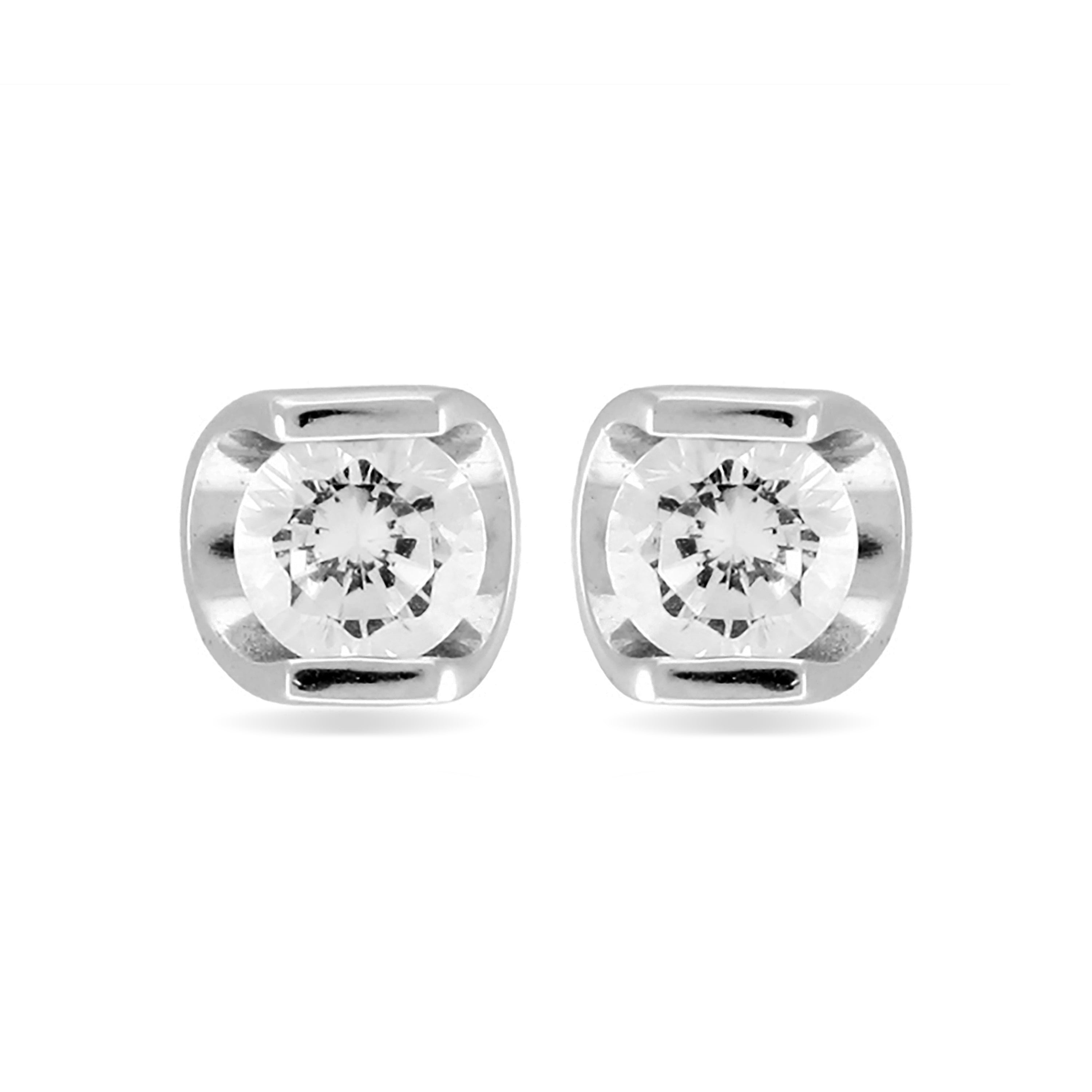 Pendientes de Plata de Ley 925 con Circonita Brillante acabados en rodio - Setentaitres