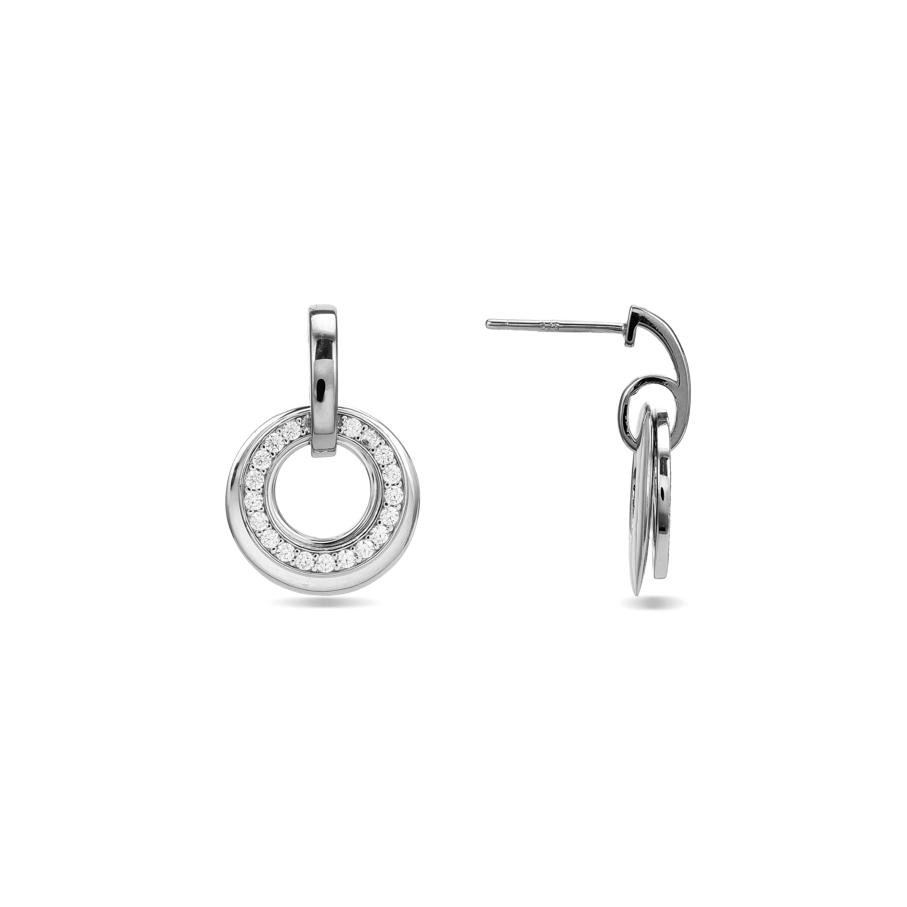 Pendientes de Plata de Ley 925 con Circonita Brillante acabados en rodio - Toropo