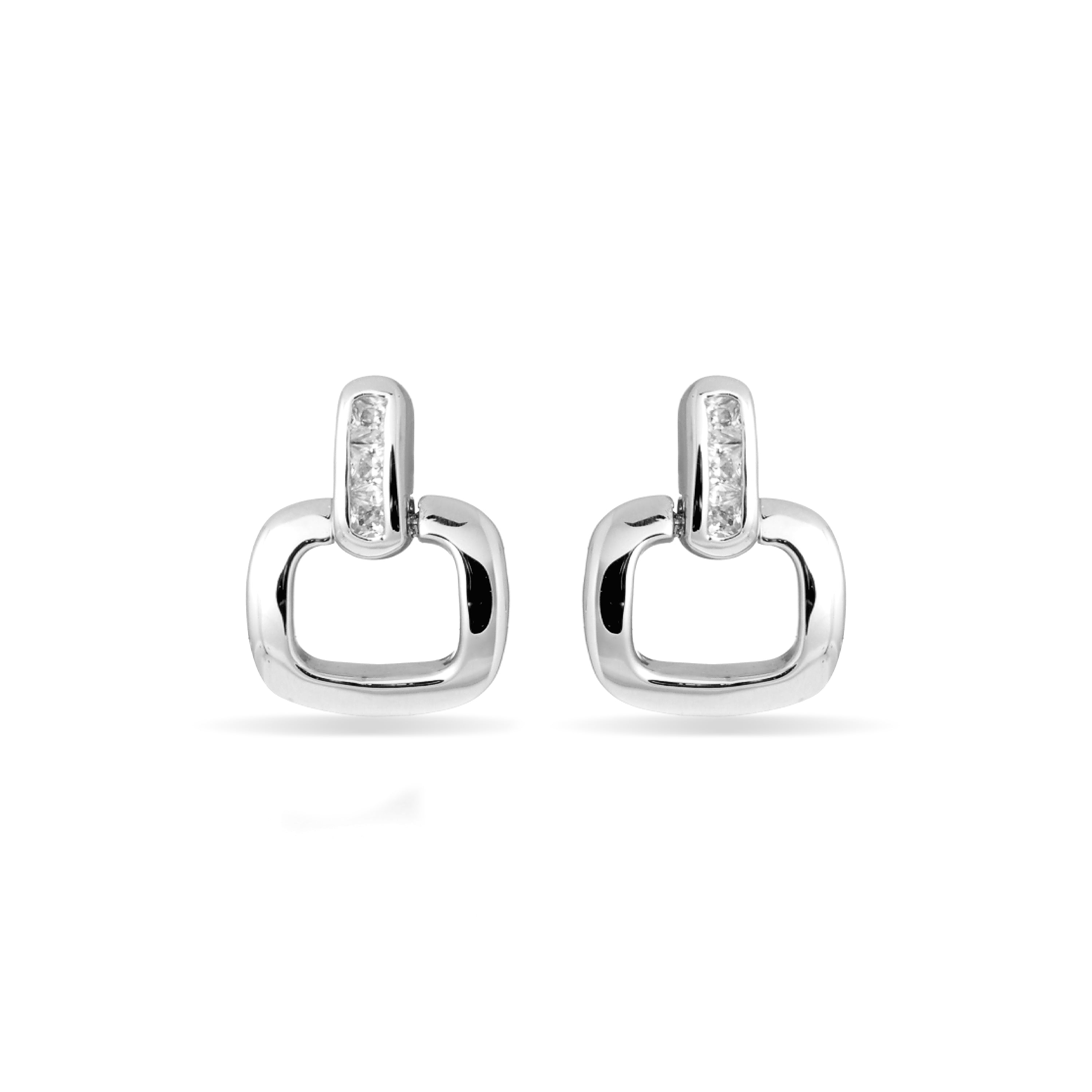 Pendientes de Plata de Ley 925 con Circonita Brillante acabados en rodio - Leoparde