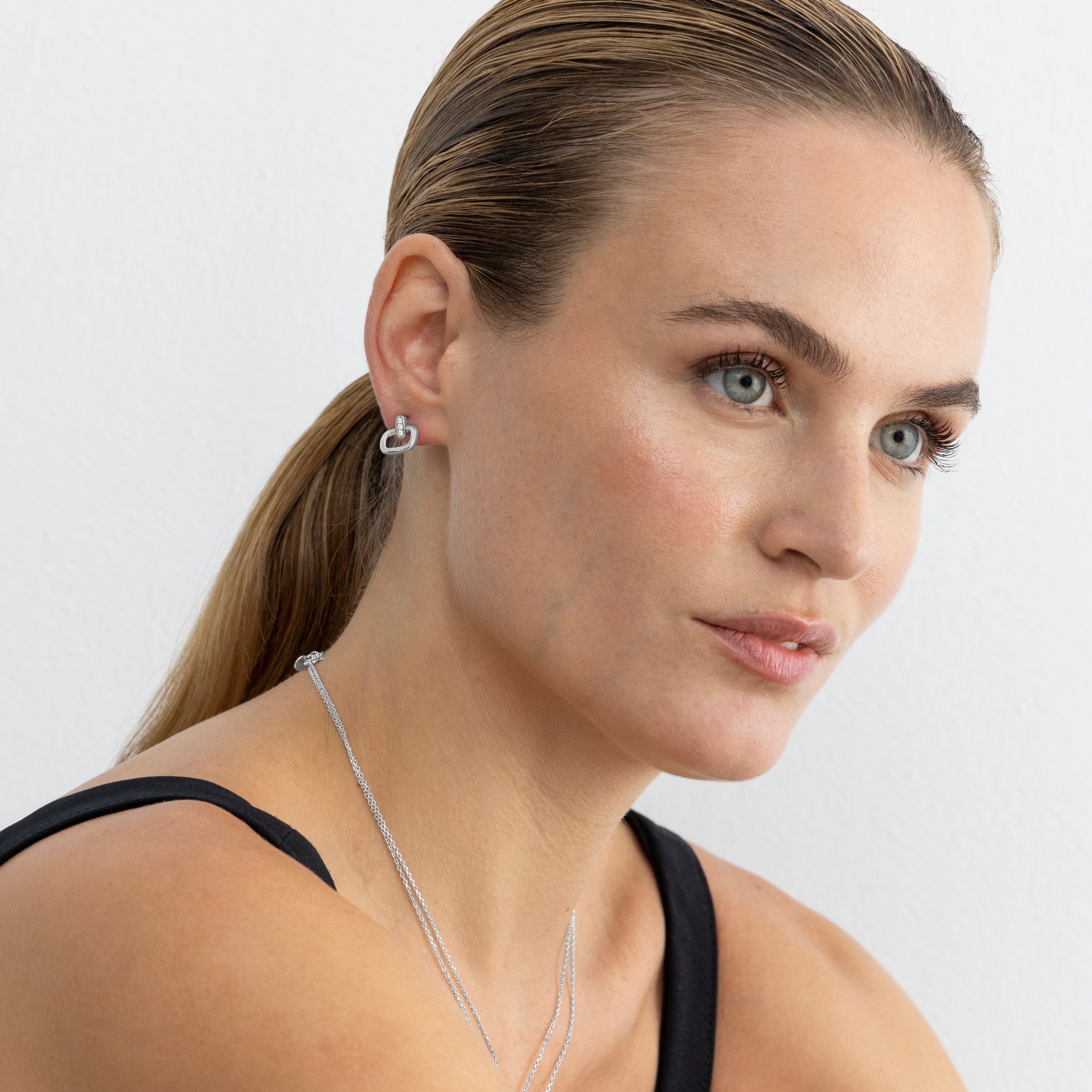 Pendientes de Plata de Ley 925 con Circonita Brillante acabados en rodio - Leoparde