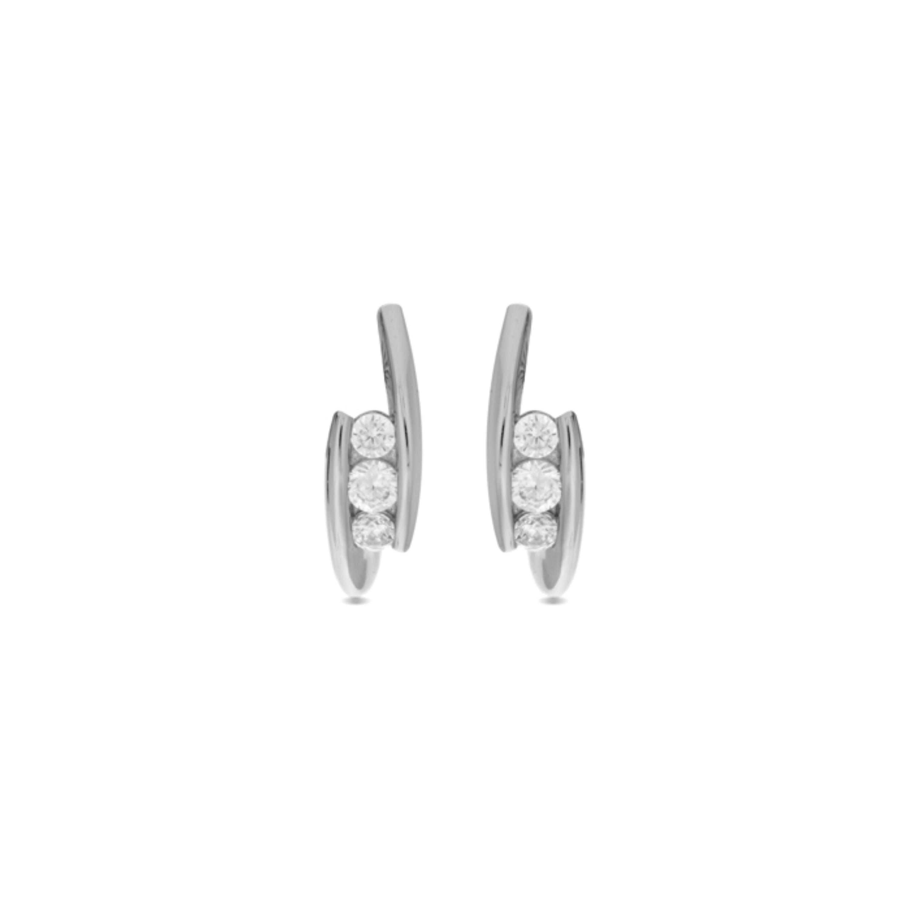 Pendientes de Plata de Ley 925 con Circonita Brillante acabados en rodio - Gumu