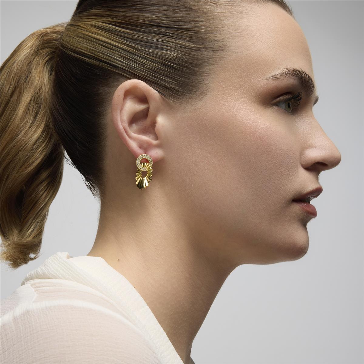 Pendientes de Plata de Ley 925 y Circonita Brillante acabado oro amarillo de 18k - Hafa