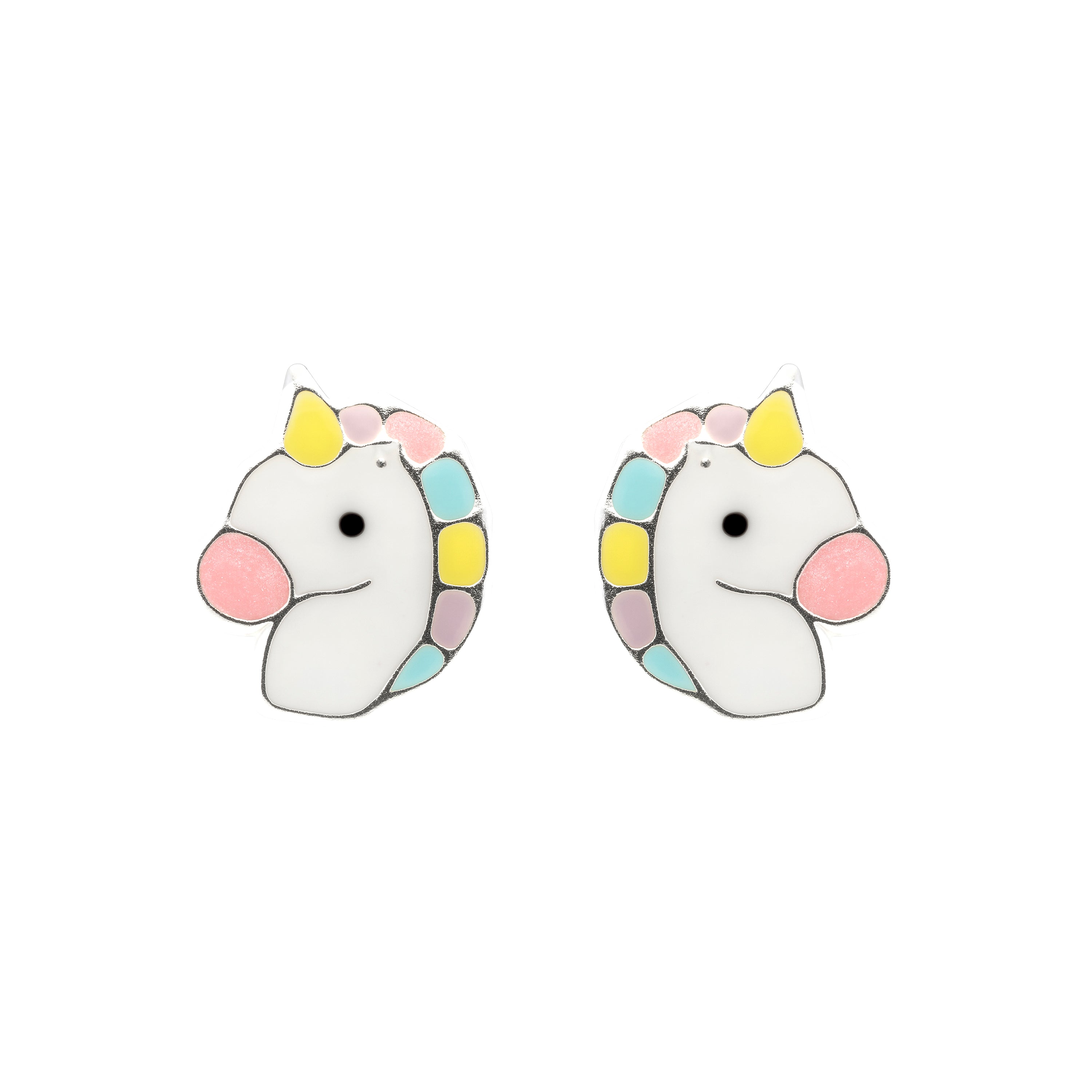 Pendientes de Plata de Ley 925 y Lacado Multicolor acabado en rodio - Kotez