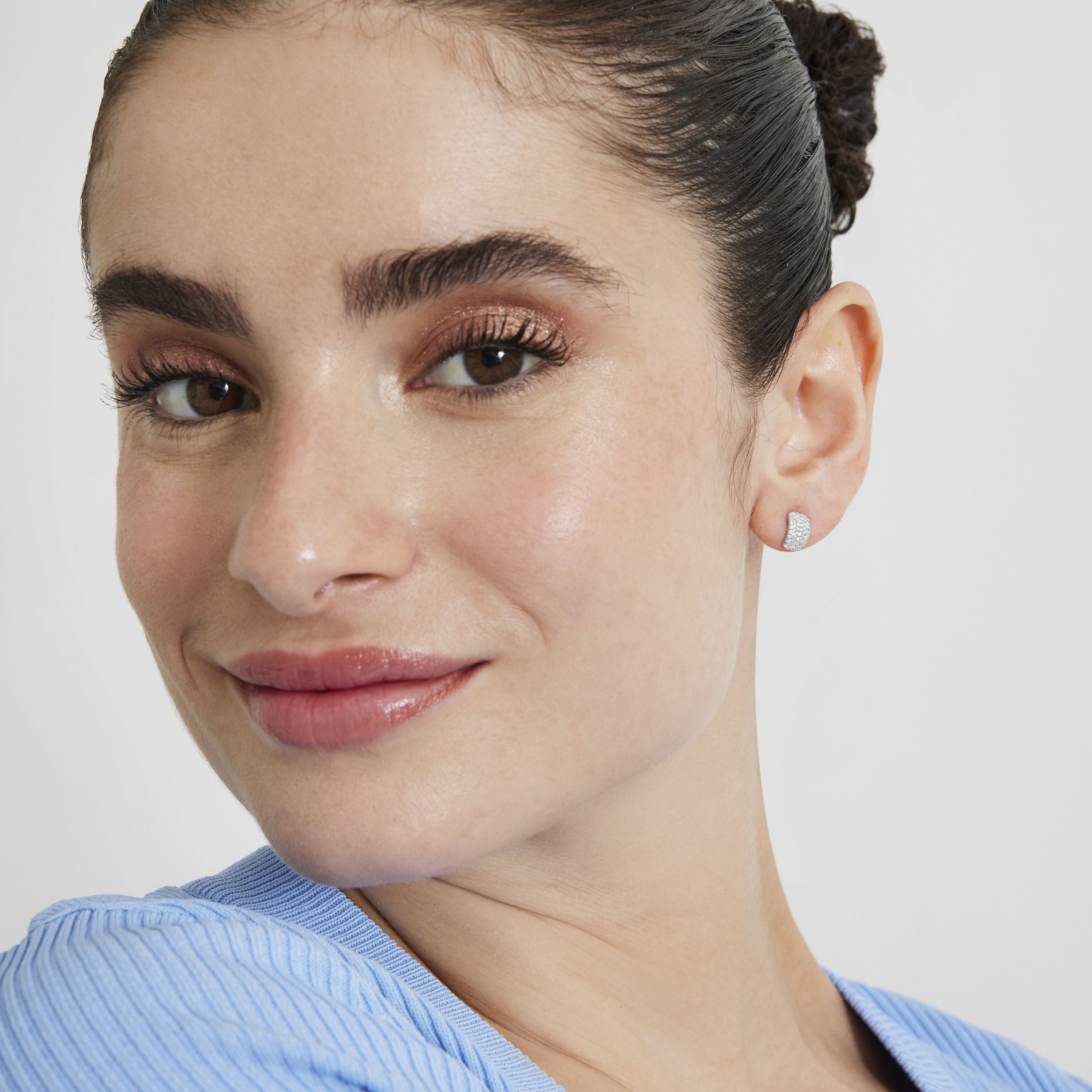 Pendientes de Plata de Ley 925 con Circonita Brillante acabados en rodio - Hausun