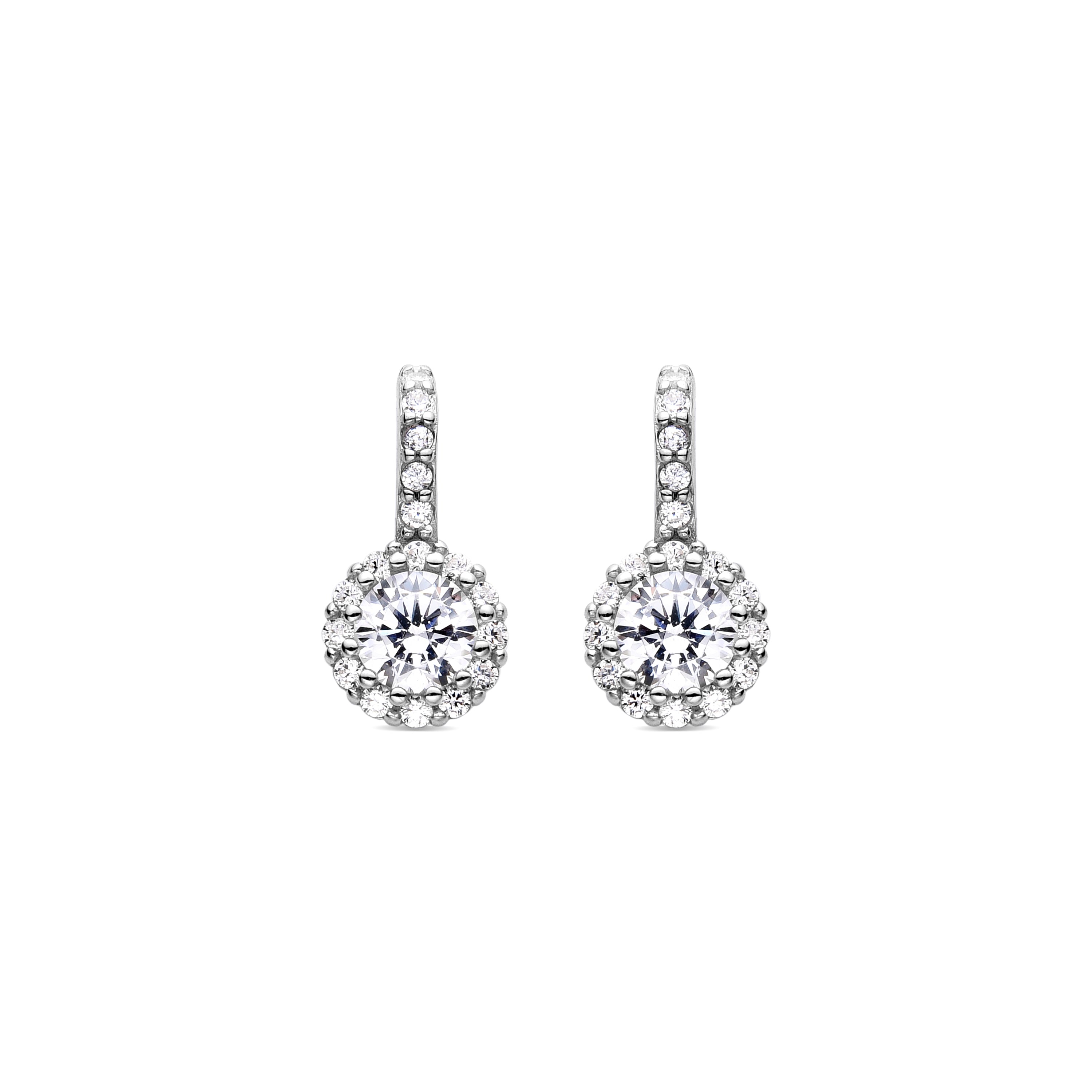 Pendientes de Plata de Ley 925 con Circonita Brillante acabados en rodio - Ixus