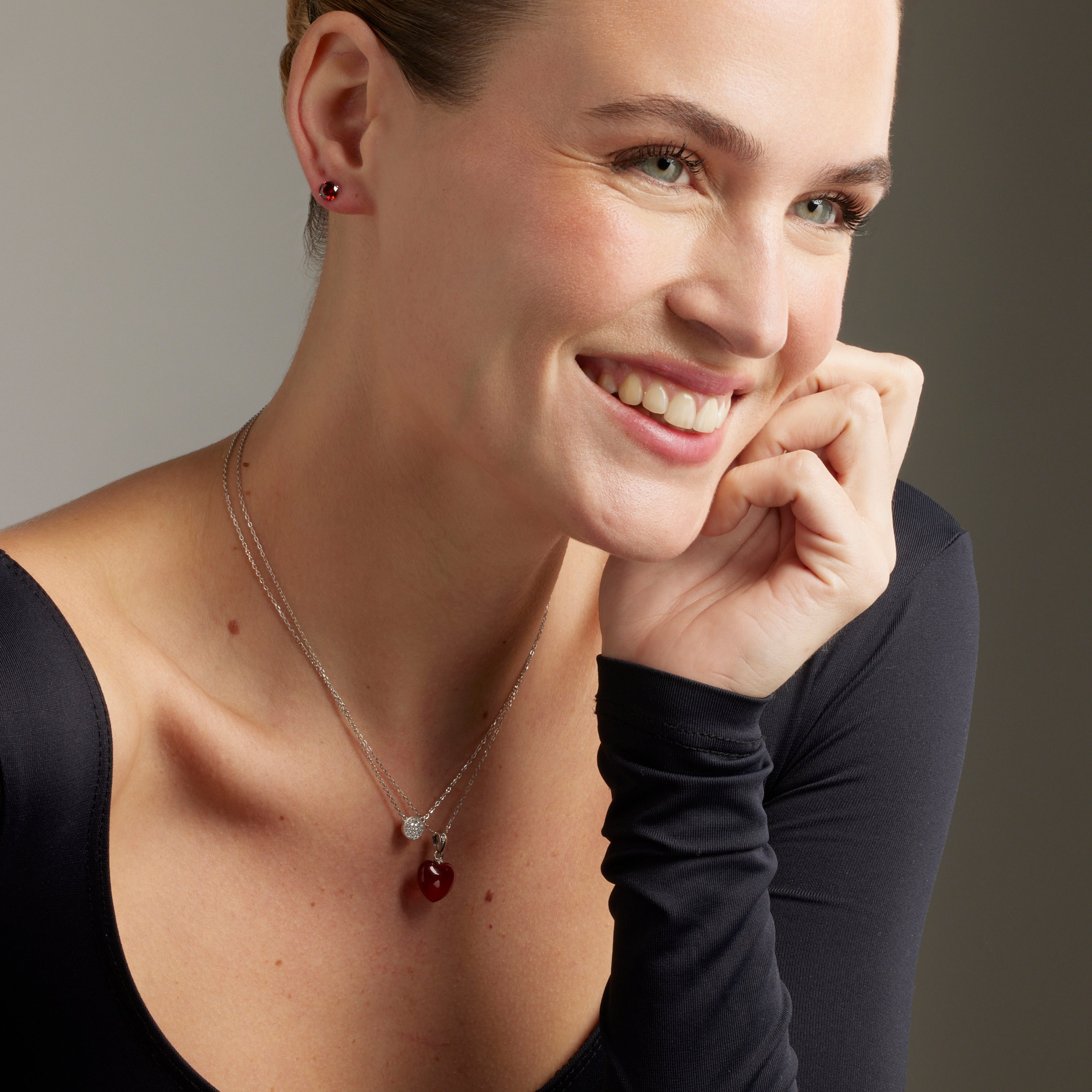 925er Sterlingsilber Ohrringe mit orangefarbener hydrothermaler Quarz, rhodiniert - Yedia