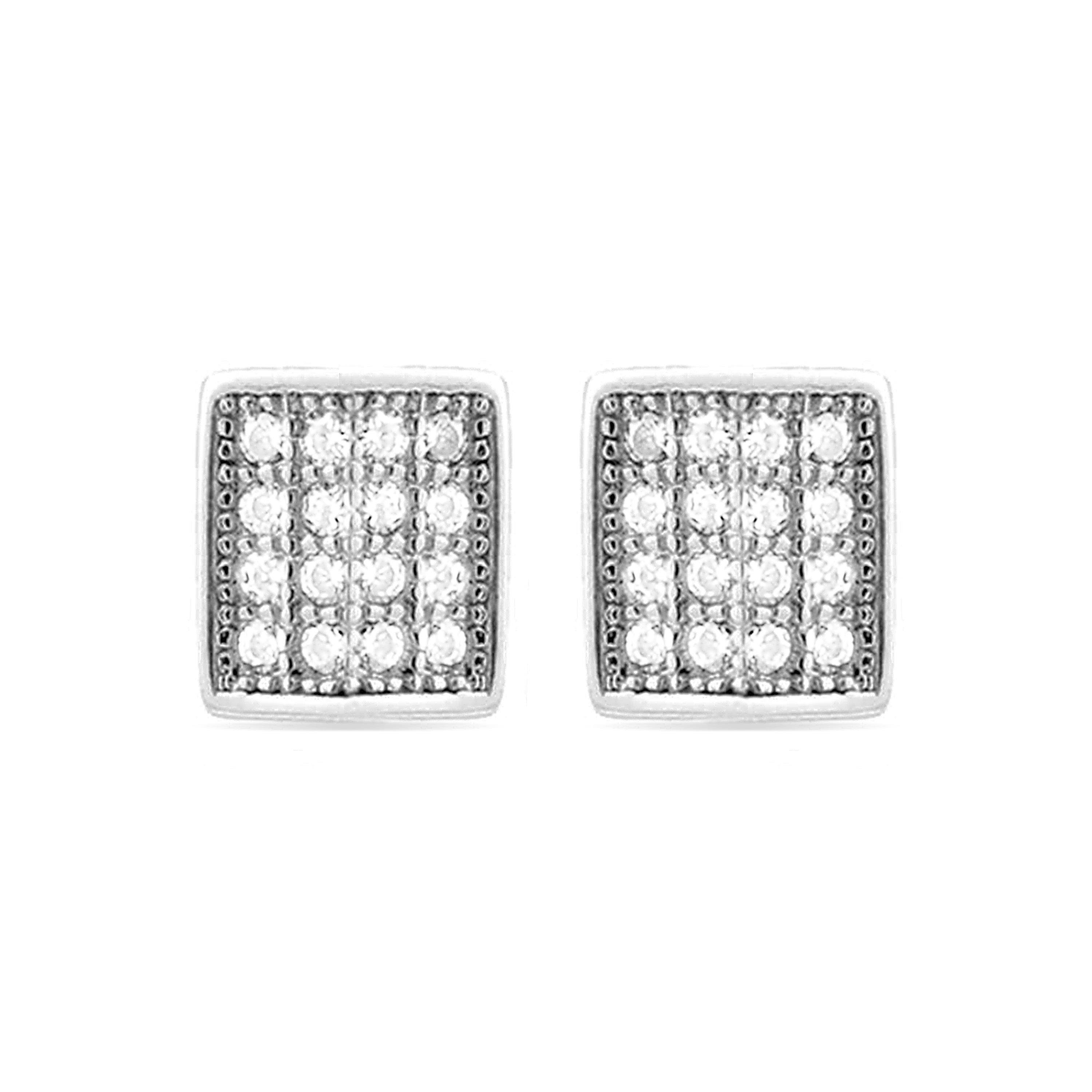 Pendientes de Plata de Ley 925 con Circonita Brillante acabados en rodio - Essential