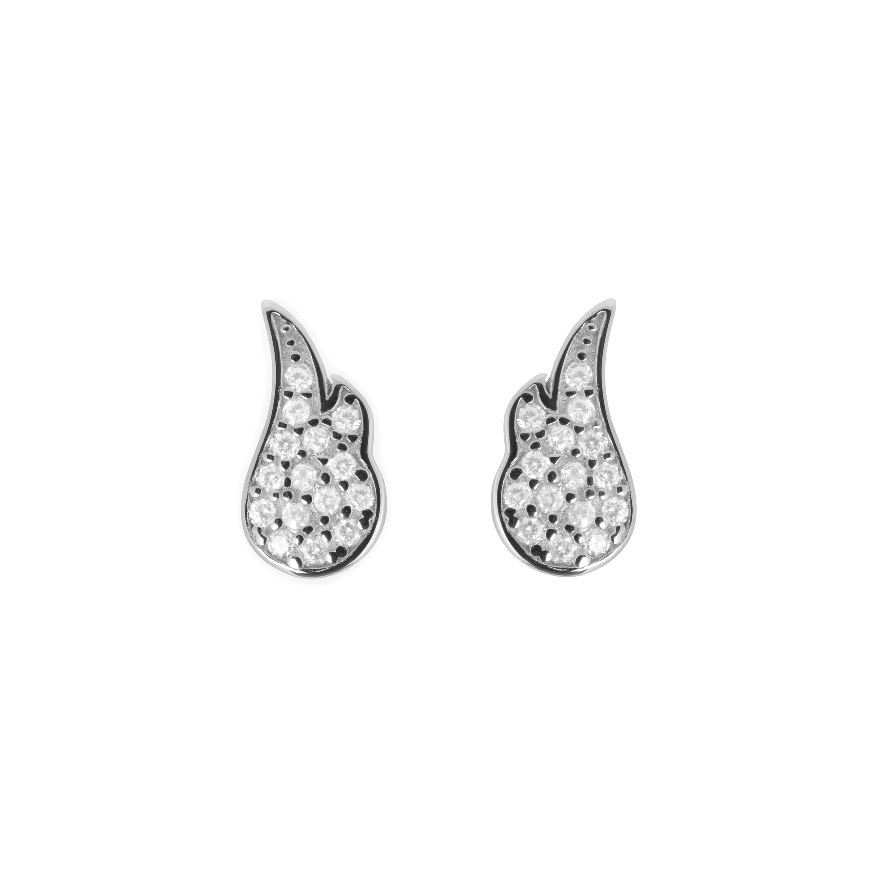 Pendientes de Plata de Ley 925 con Circonita Brillante acabados en rodio - Pureza