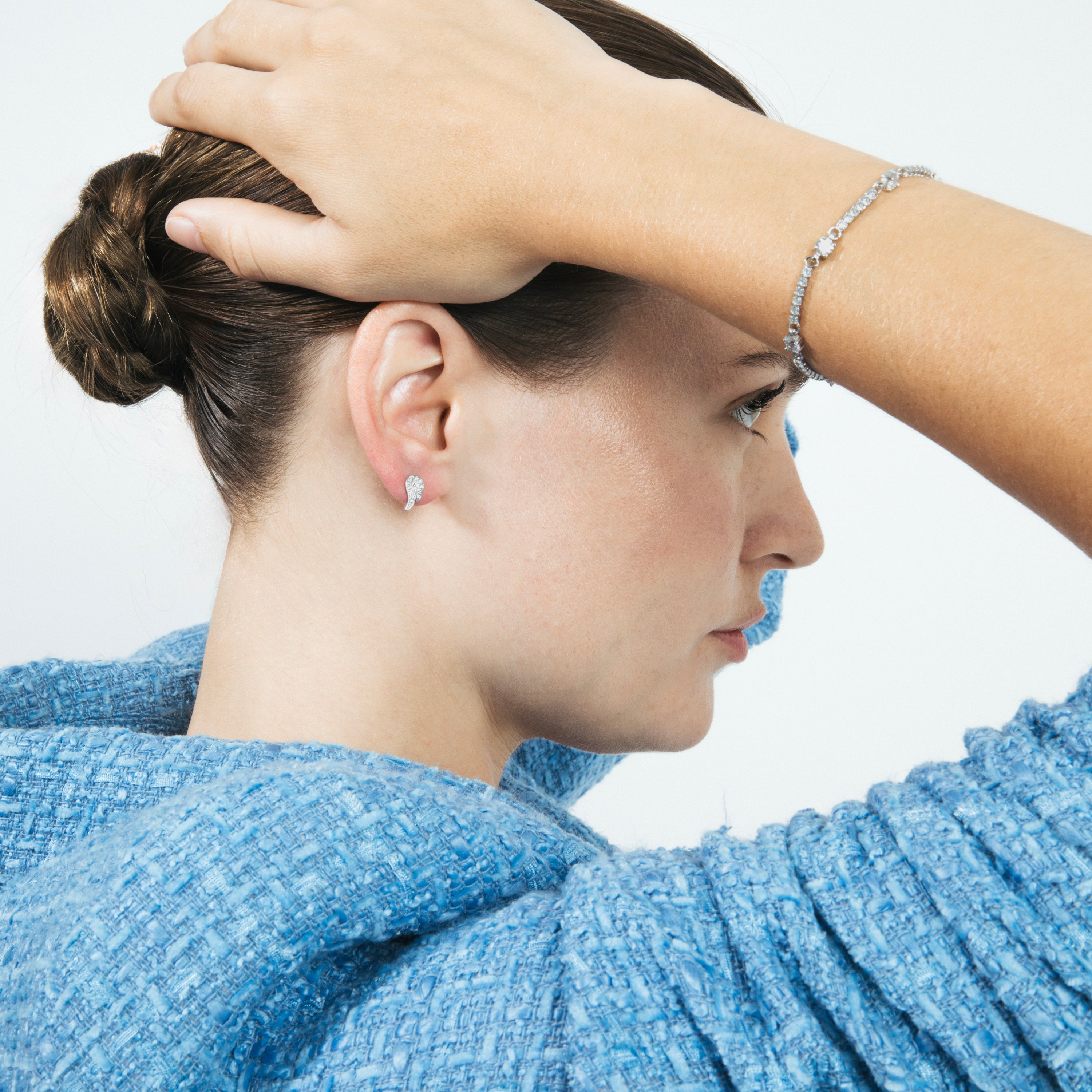 Pendientes de Plata de Ley 925 con Circonita Brillante acabados en rodio - Pureza