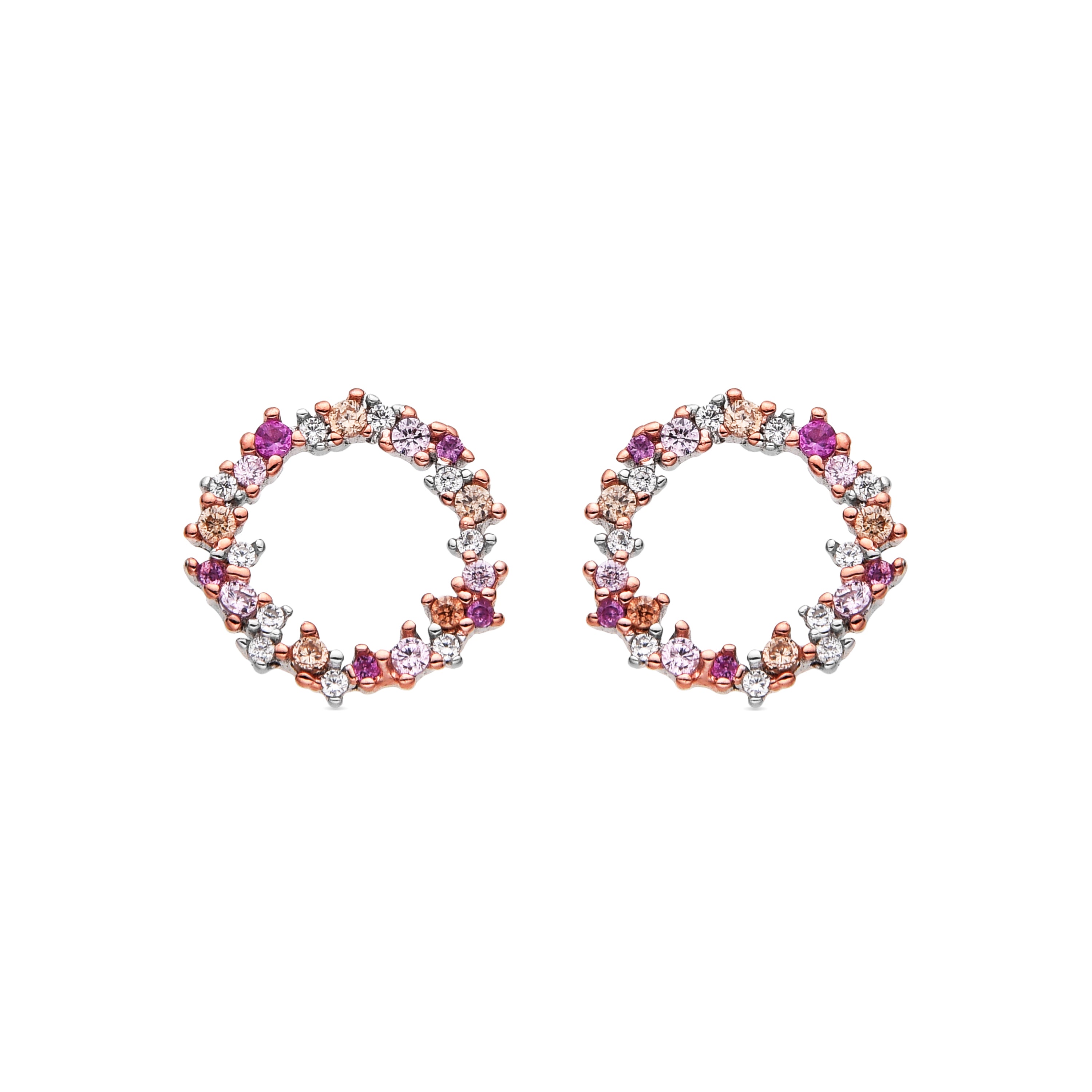 Pendientes de Plata de Ley 925 y Circonita Multicolor acabado en rodio - Thilak