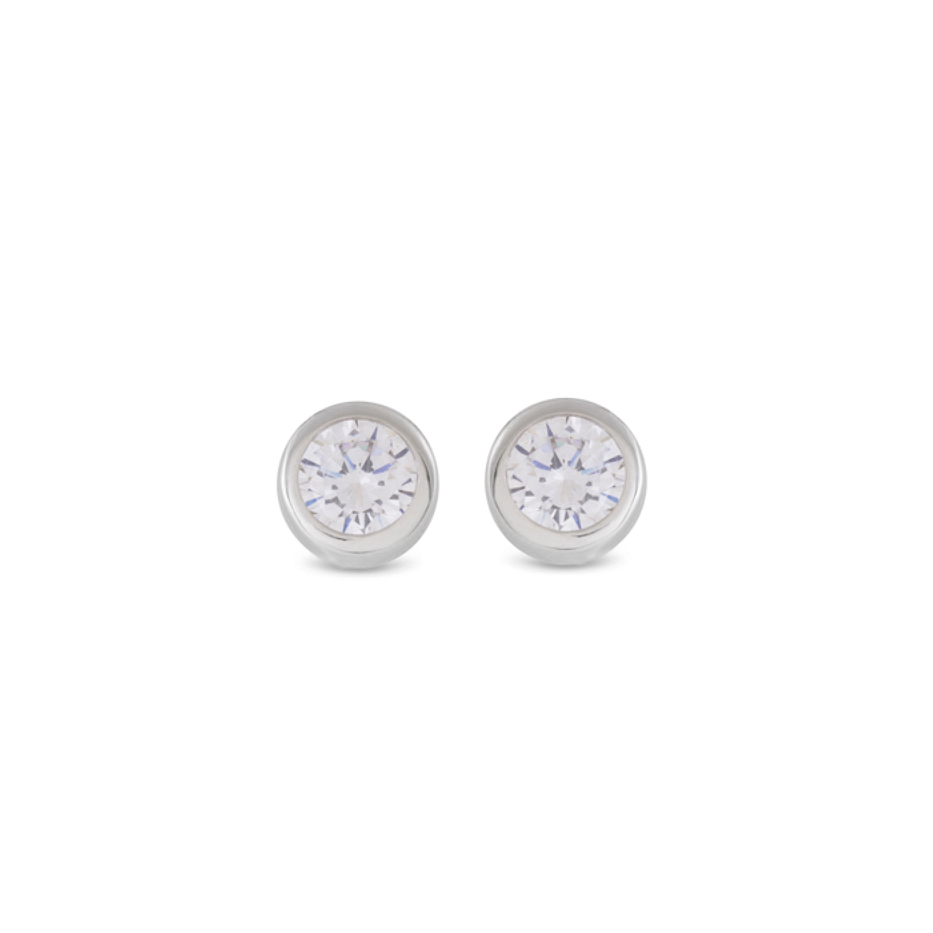 Pendientes De Plata De Ley 925 con Circonita Brillante acabado rodio - Imrak
