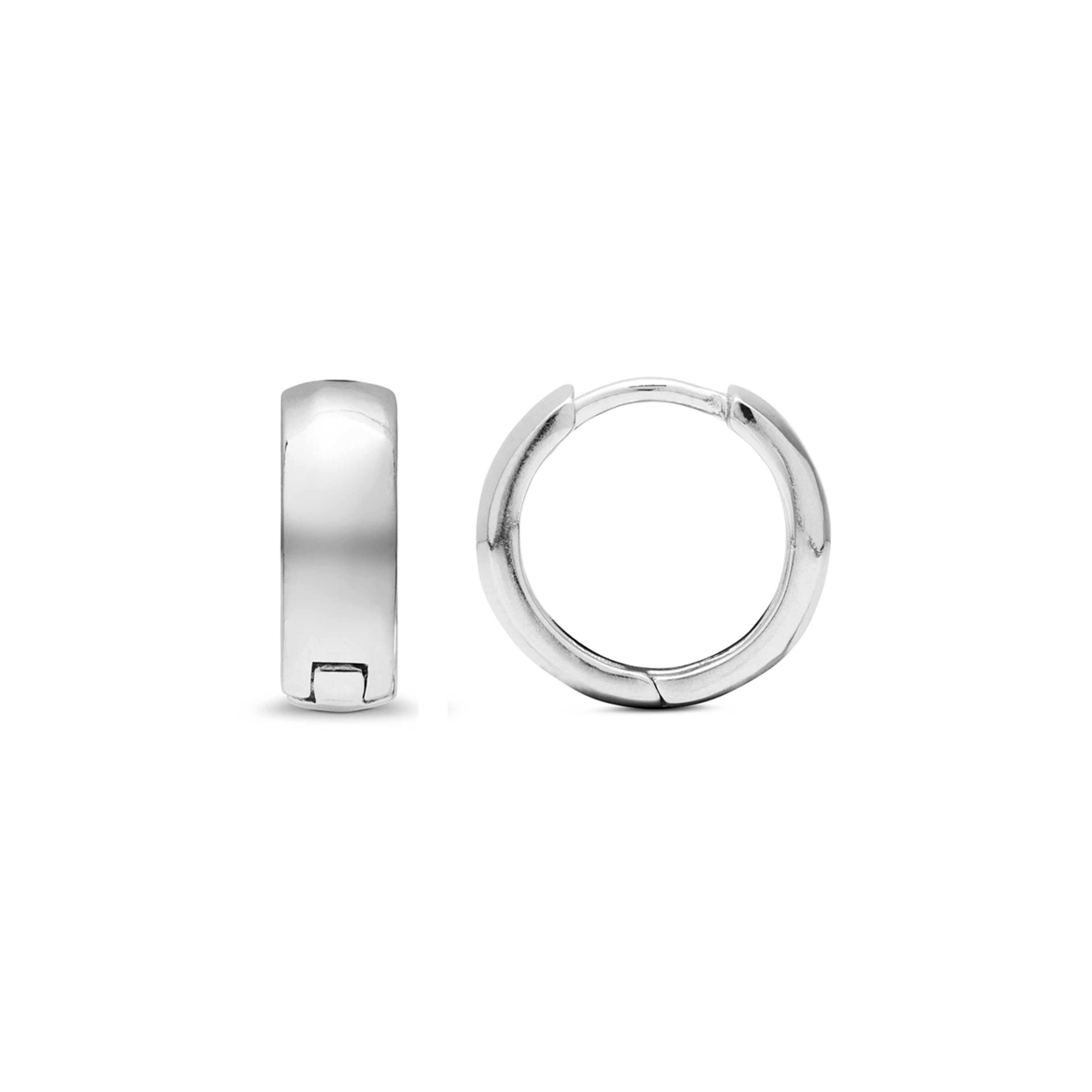 Pendientes de 20mm de diámetro de Plata de Ley 925 acabados en rodio - Lico