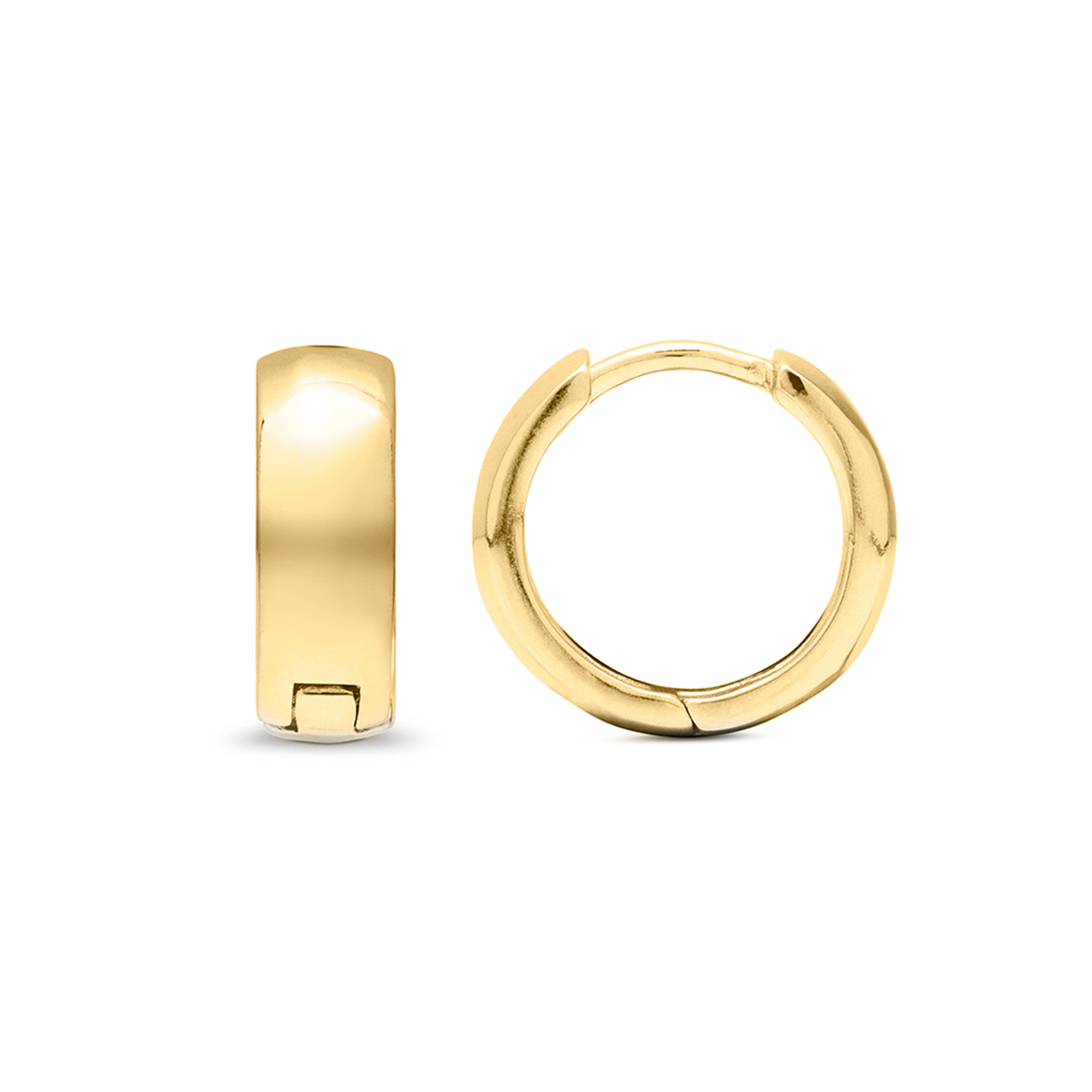 Pendientes de 20mm de diámetro de Plata de Ley 925 acabados en oro amarillo de 18K - Lico