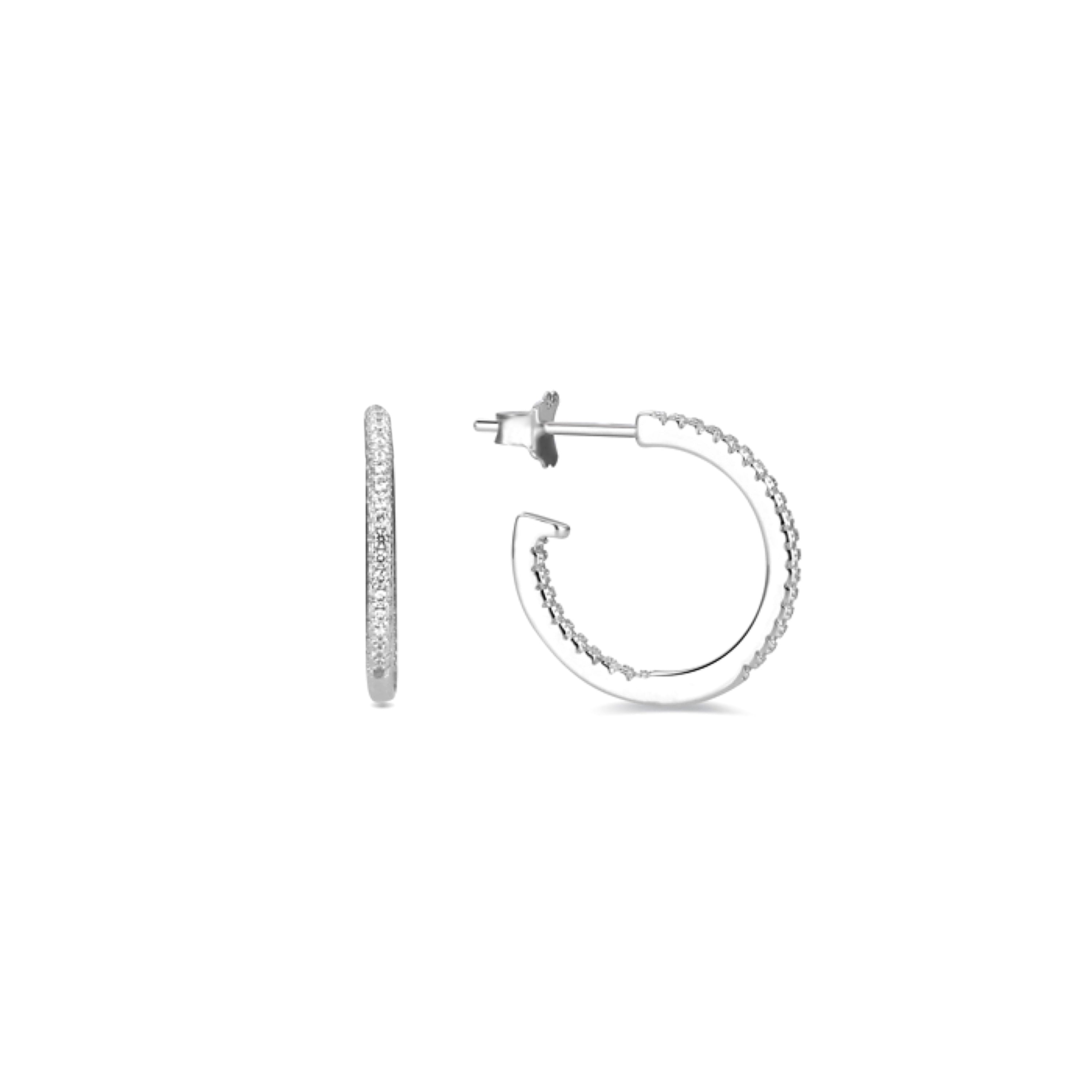 Pendientes de Plata de Ley 925 con Circonita Brillante acabados en rodio - Xoma