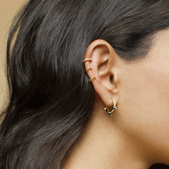 Pendientes de Plata de Ley 925 con Circonita Brillante acabados en oro amarillo de 18K - Dolaf