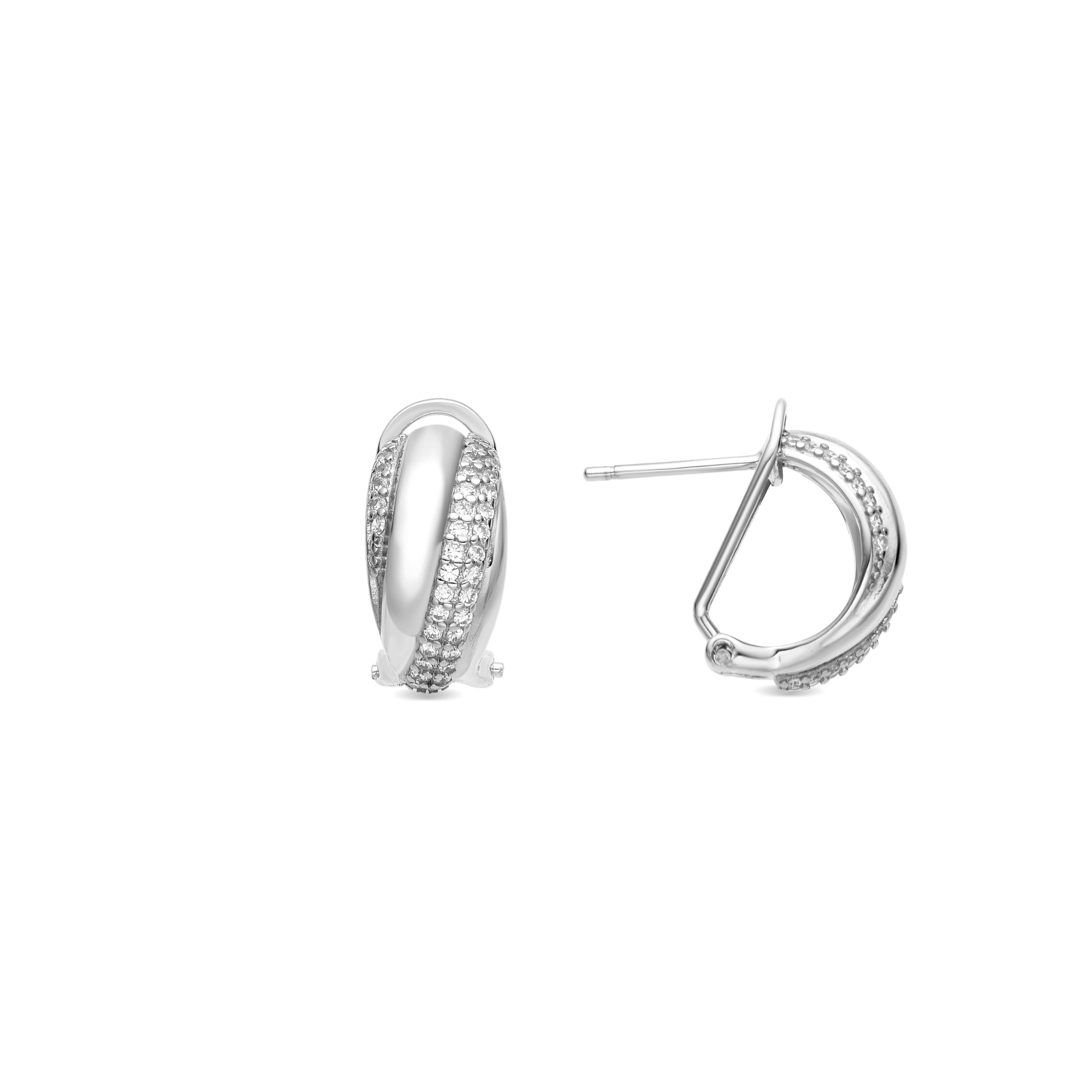 Pendientes de Plata de Ley 925 y Circonita Brillante acabado rodio - Musi