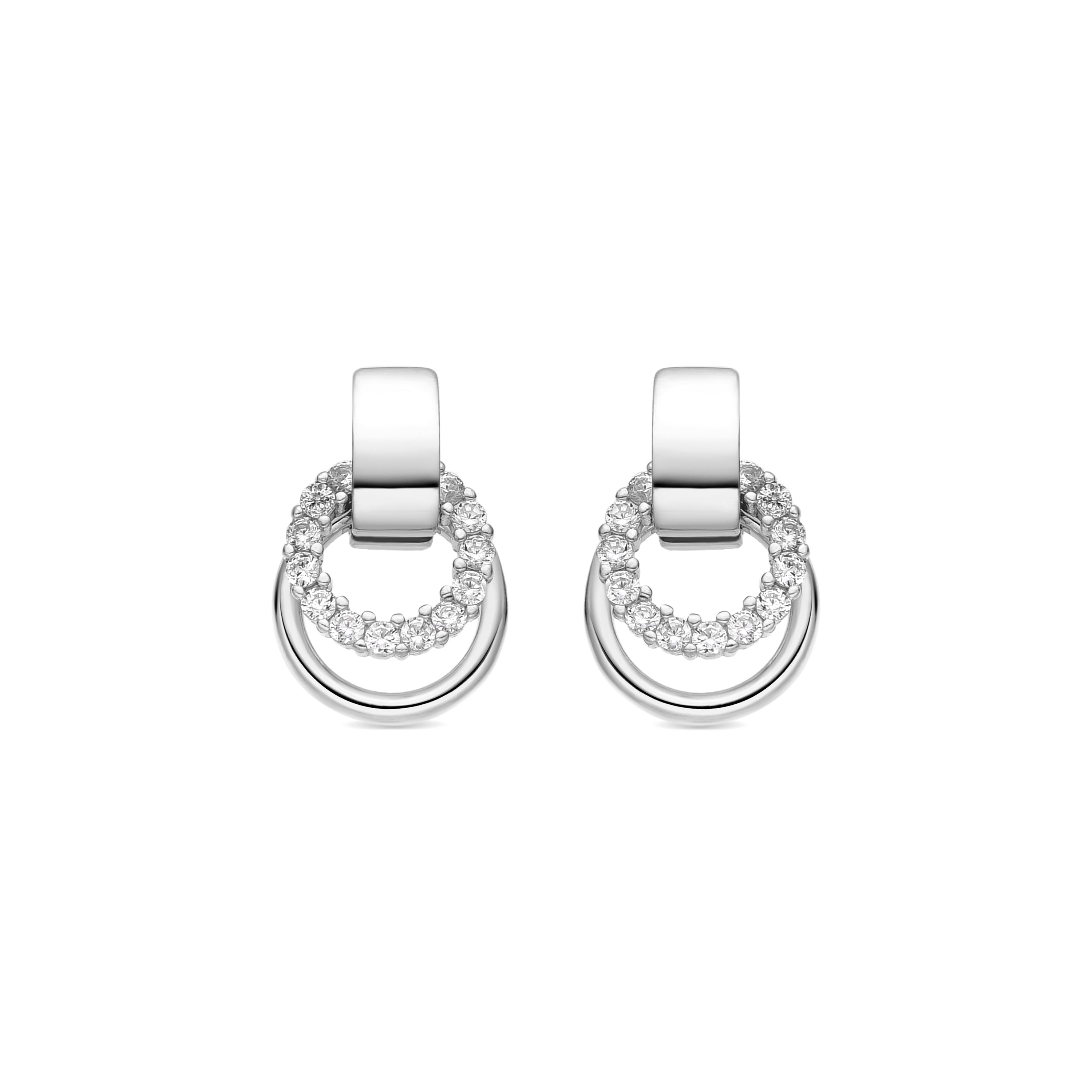 Pendientes de Plata de Ley 925 y Circonita Brillante acabado rodio - Tacmos