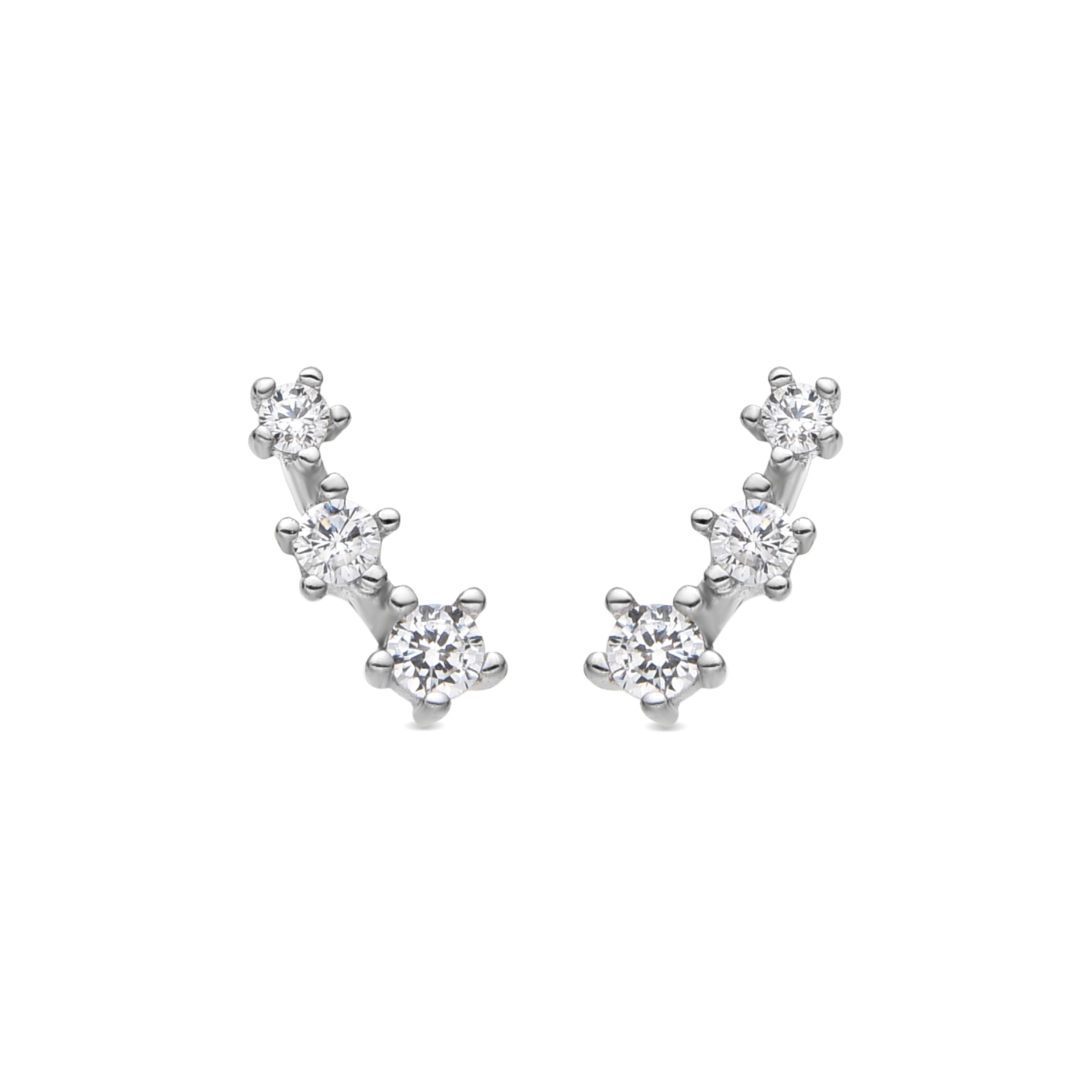 Pendientes de Plata de Ley 925 y Circonita Brillante acabado rodio - Lokna