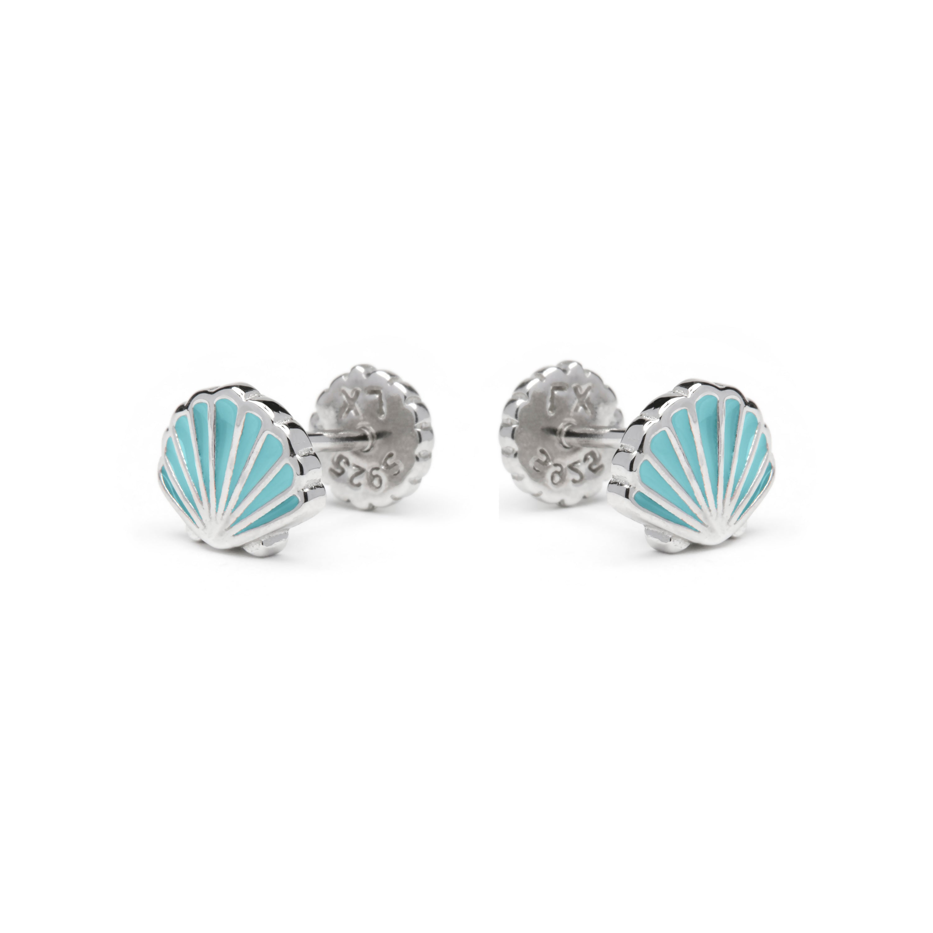 Pendientes de Plata de Ley 925 y Lacado Azul acabado rodio - Hind