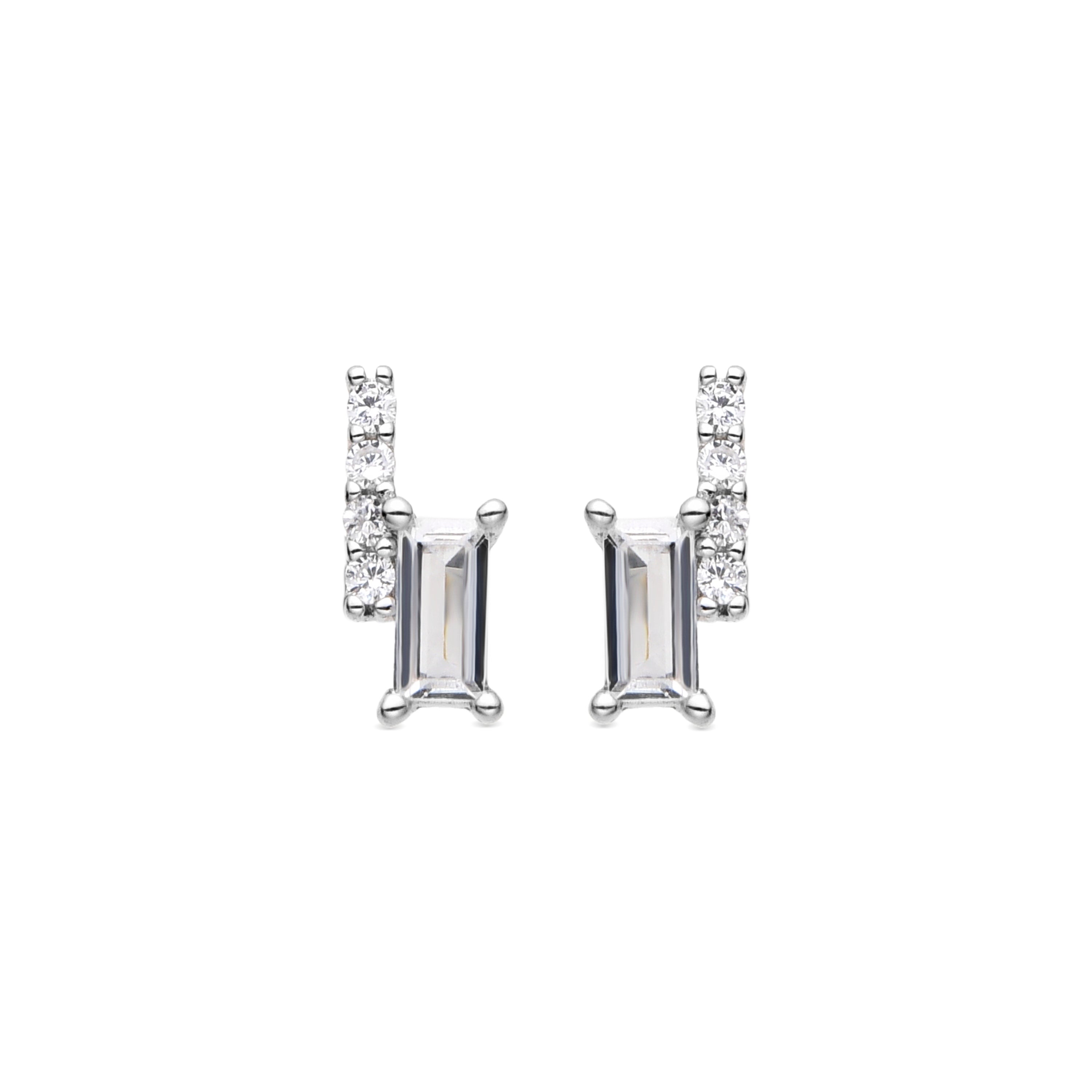 Pendientes de Plata de Ley 925 y Circonita Brillante acabado rodio - Saldil