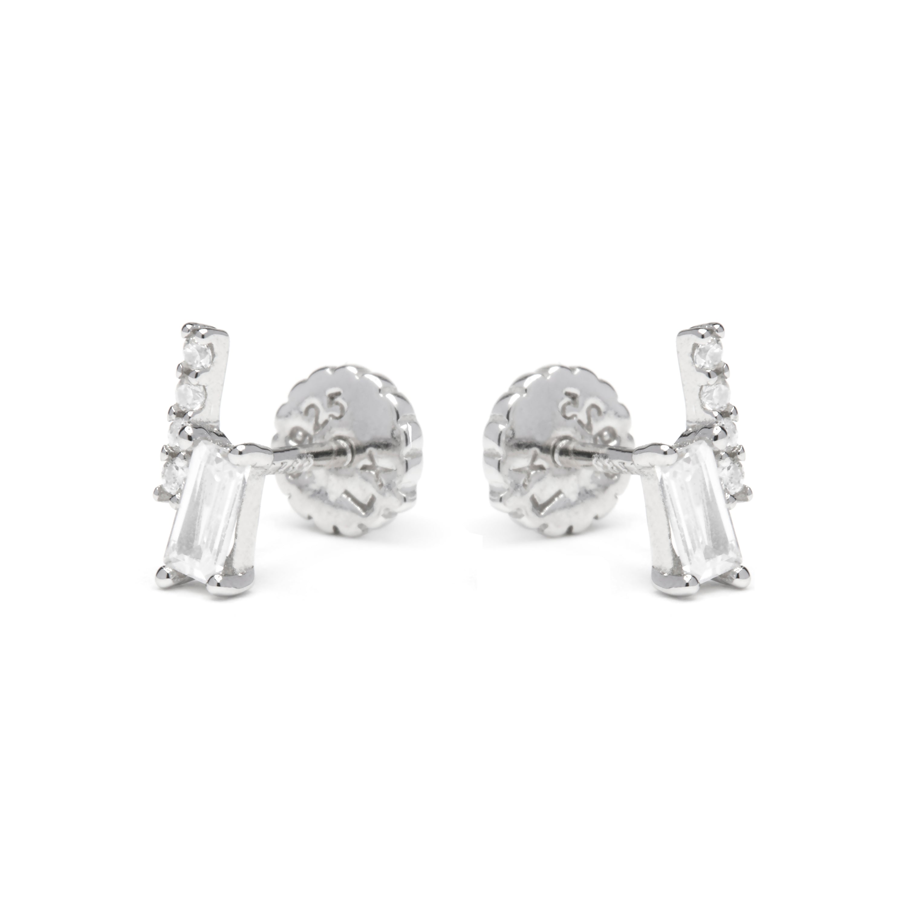 Pendientes de Plata de Ley 925 y Circonita Brillante acabado rodio - Saldil