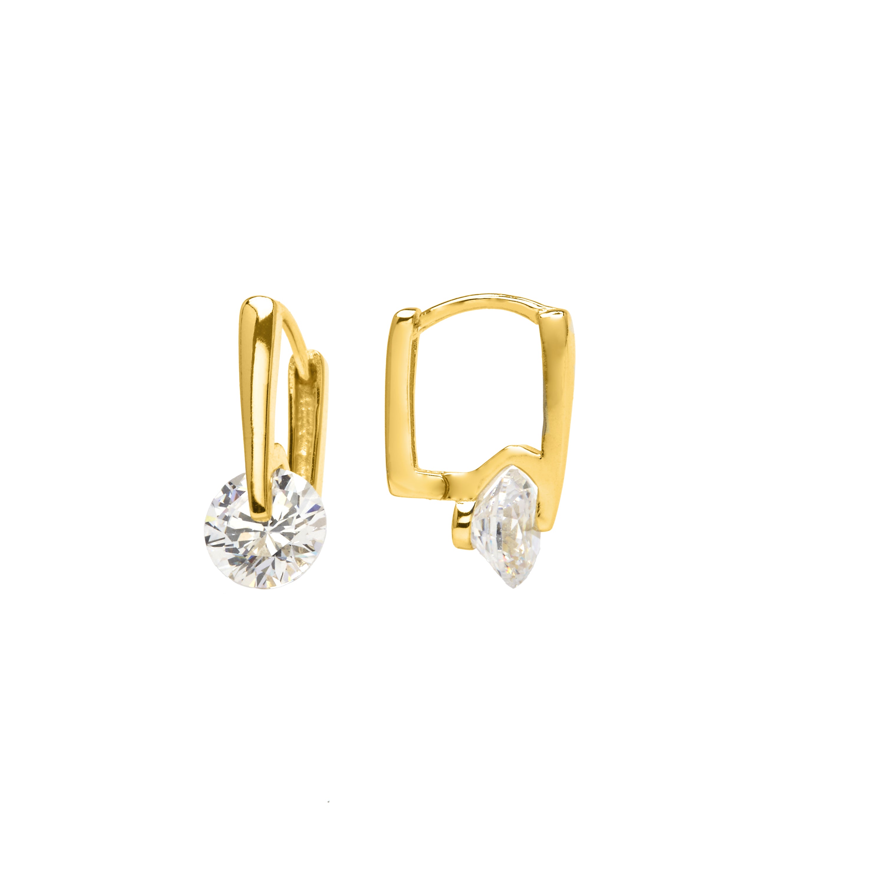 Pendientes de Plata de Ley 925 y Circonita Brillante acabado en rodio - Icamia