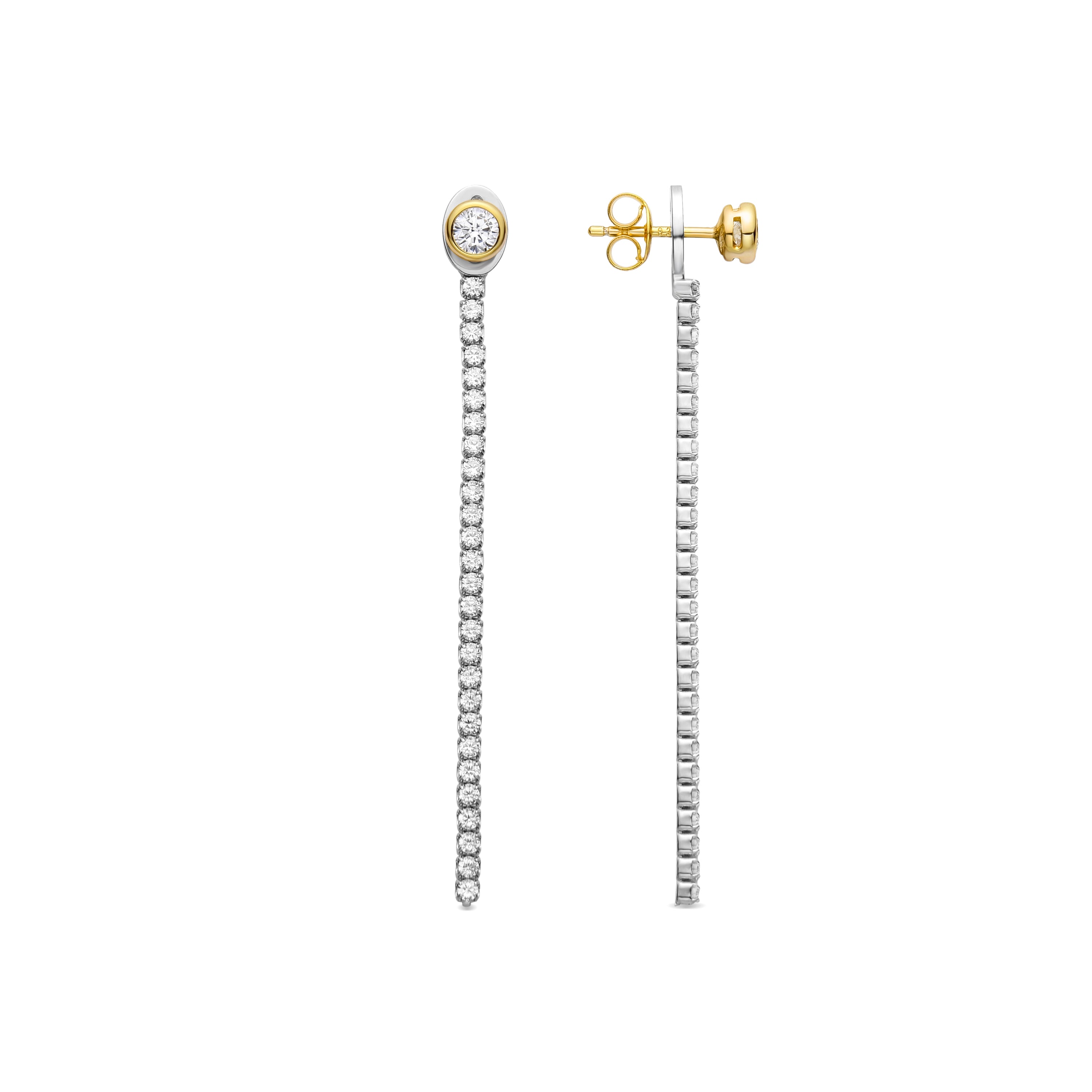 Pendientes de Plata de Ley 925 y Circonita Brillante acabados en oro amarillo de 18k - Lothix