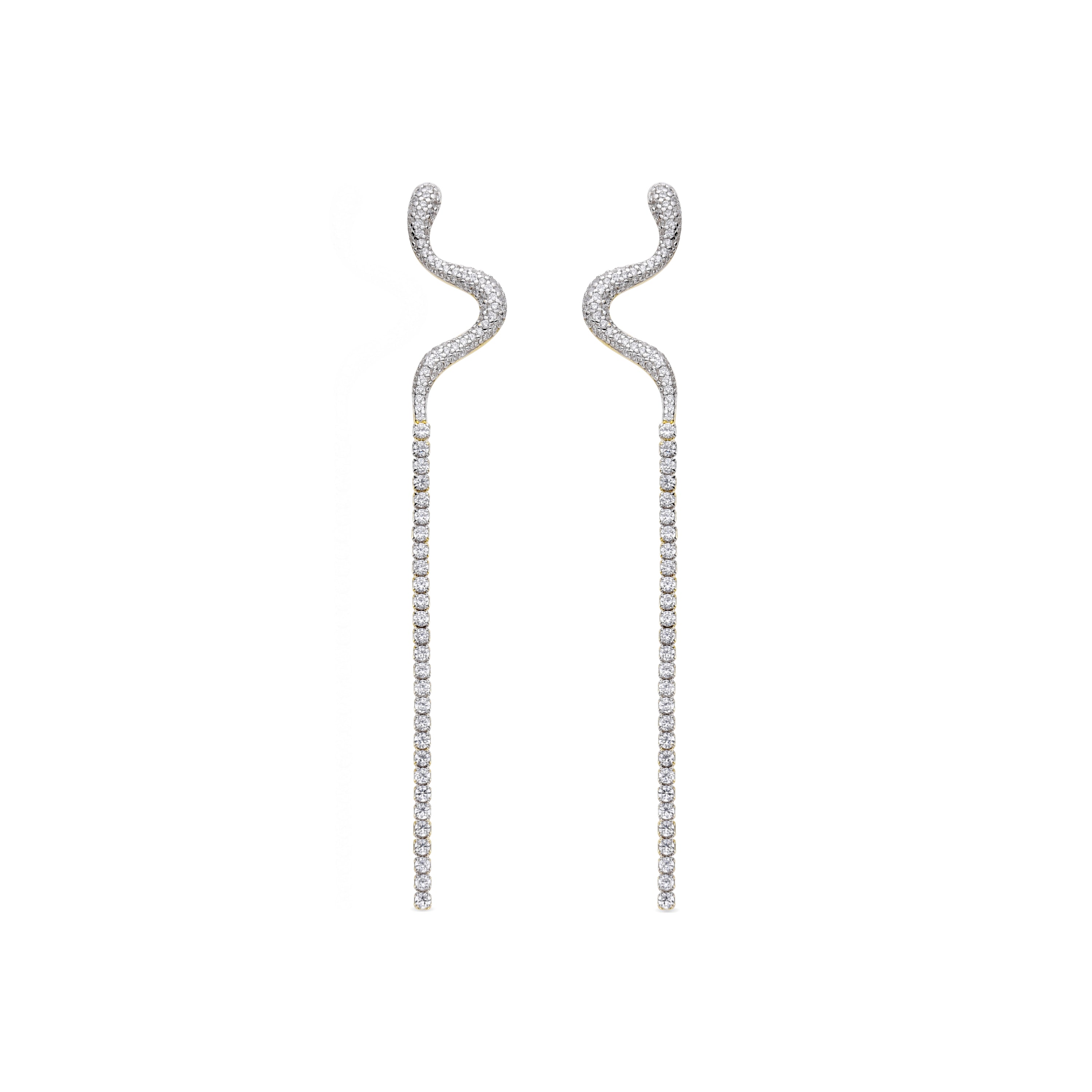 Pendientes de Plata de Ley 925 y Circonita Brillante acabados en oro amarillo de 18k - Tallax