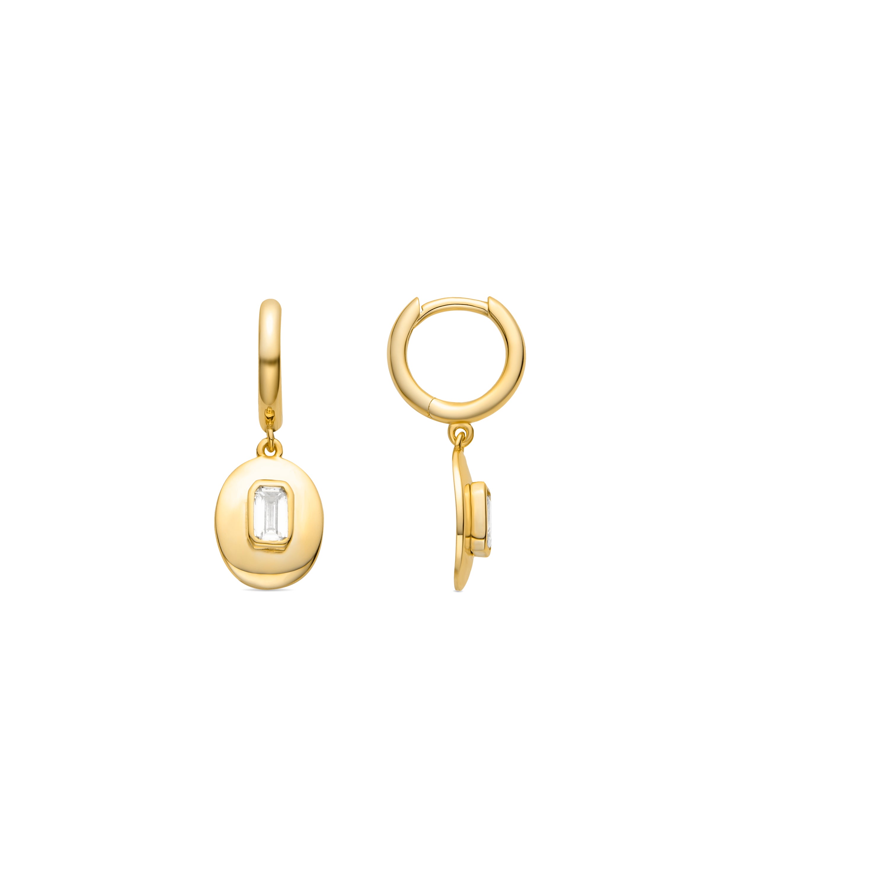 Pendientes de Plata de Ley 925 y Circonita Brillante acabados en oro amarillo de 18k - Meke