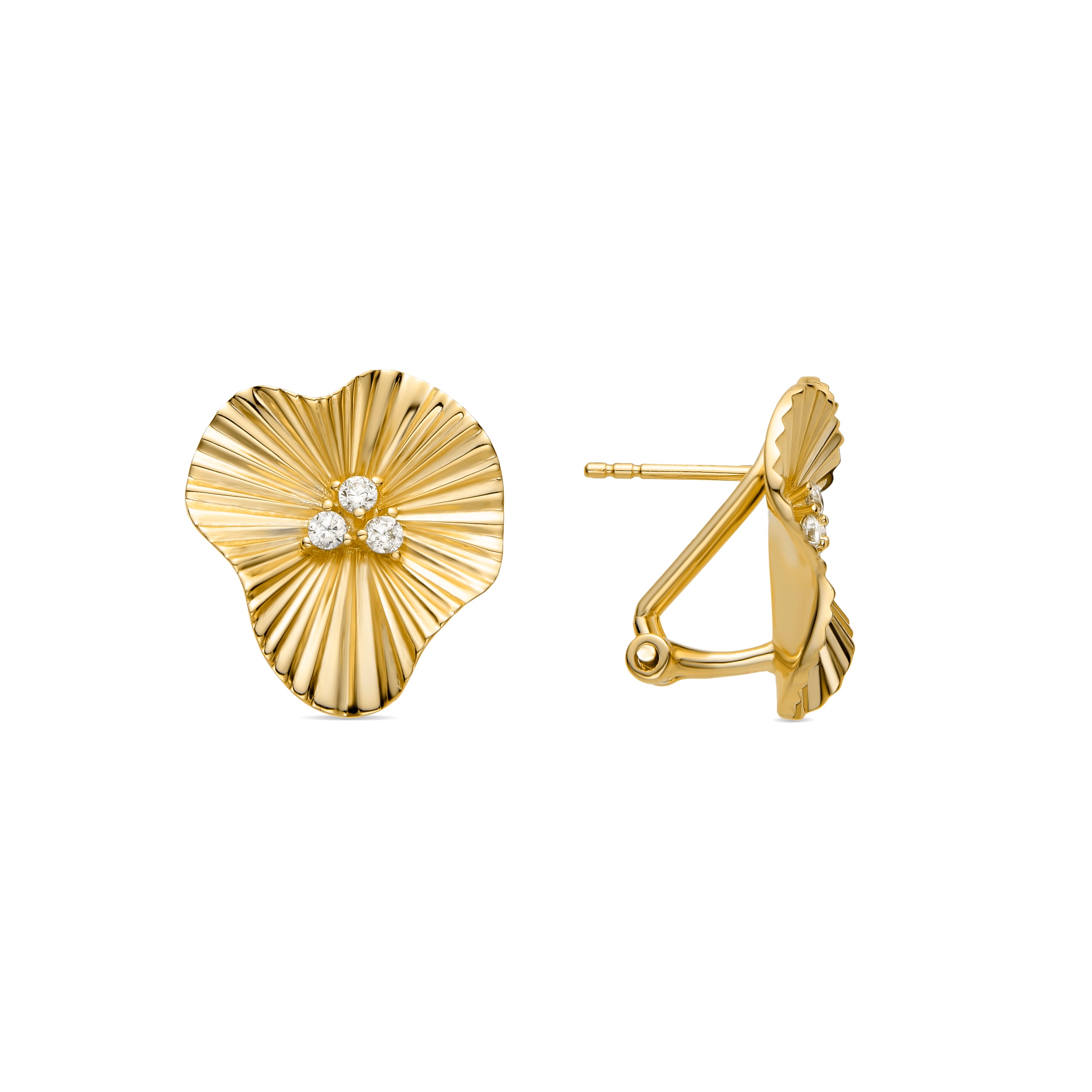 Pendientes de Plata de Ley 925 y Circonita Brillante acabados en oro amarillo de 18k - Kous