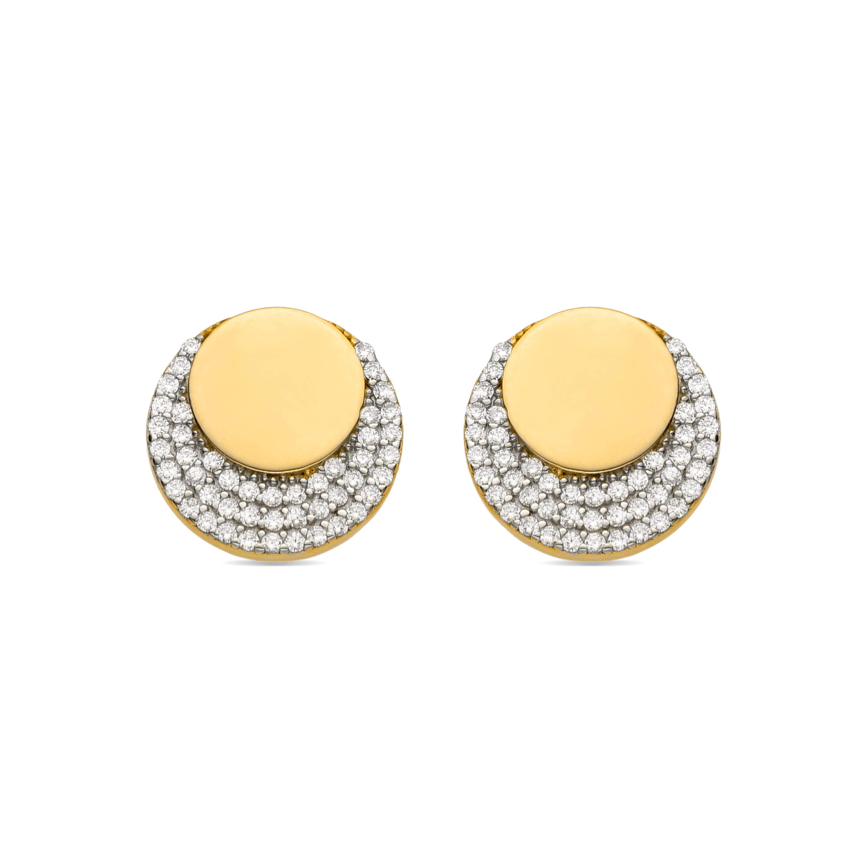 Pendientes de Plata de Ley 925 y Circonita Brillante acabados en oro amarillo de 18k - Utrio