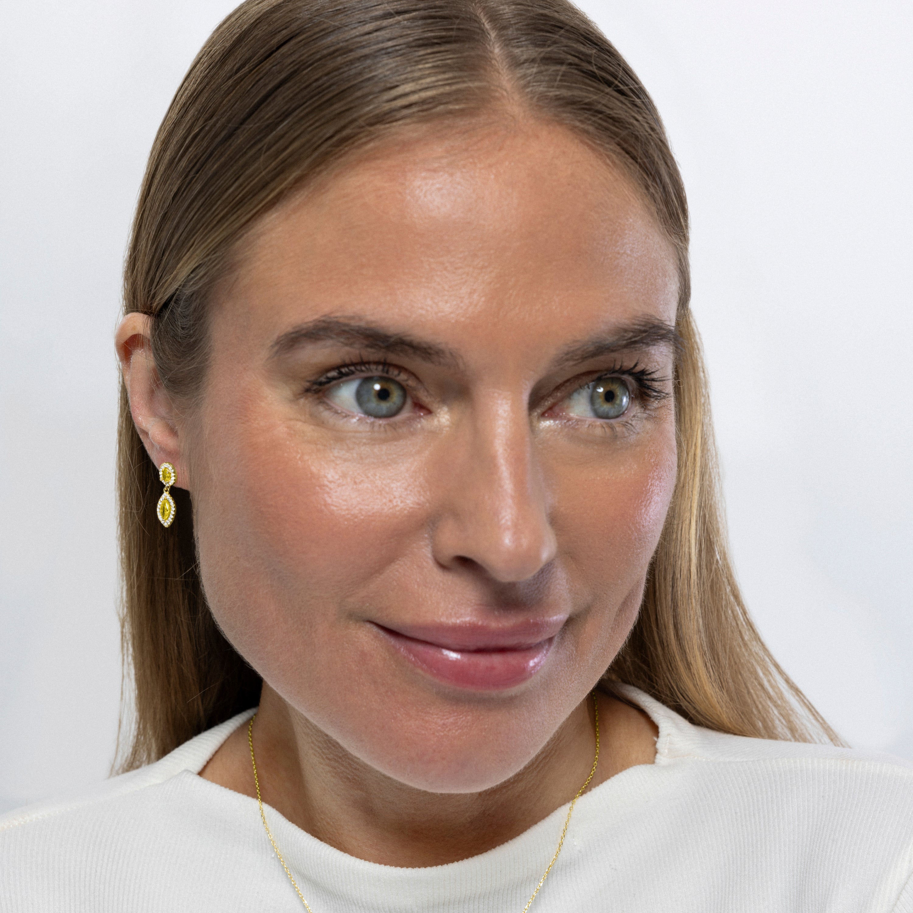 Pendientes de Plata de Ley 925 y Padparadscha acabados en oro amarillo de 18k - Ontary