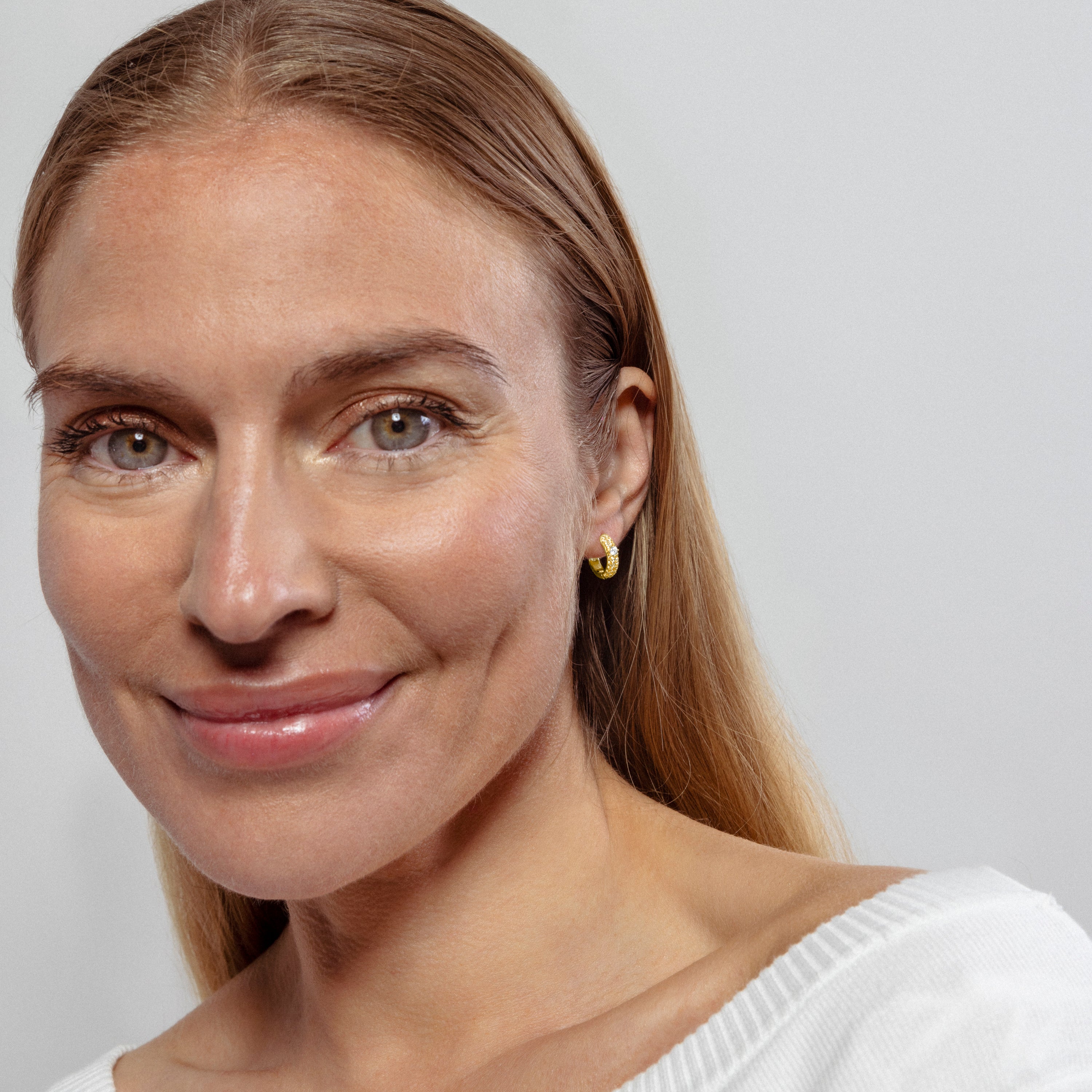 Pendientes de Plata de Ley 925 y Padparadscha acabados en oro amarillo de 18k - Yiman